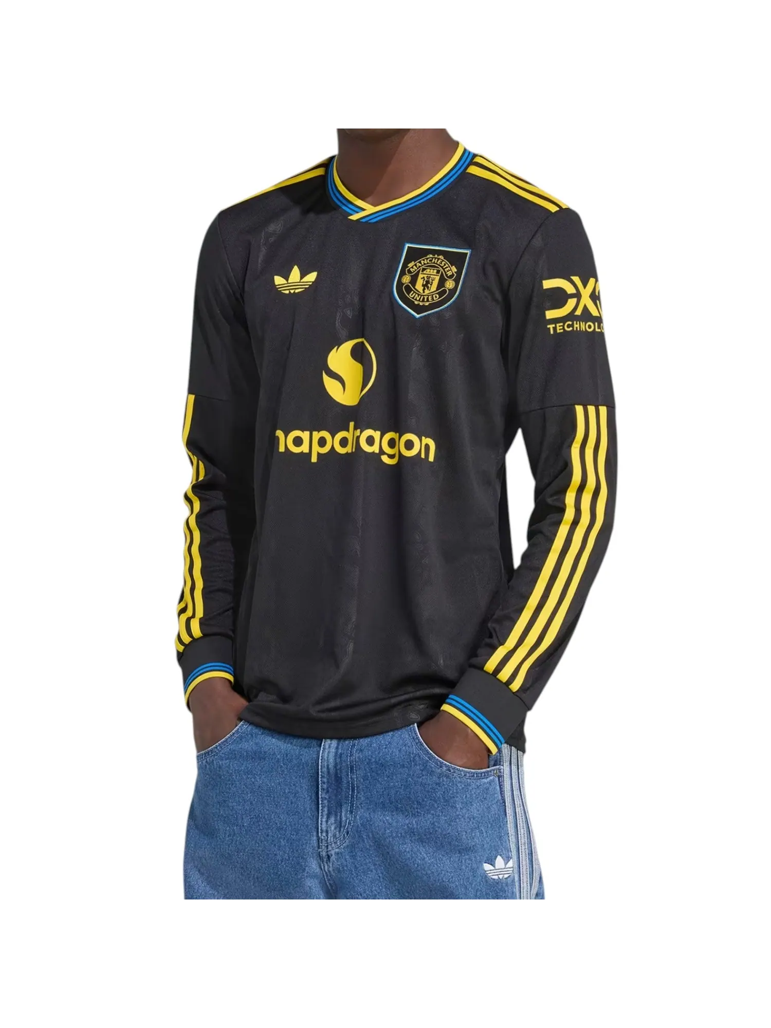 Футболка с длинным рукавом Adidas Manchester United 2025/2026, третья форма — изображение 3 из 5, черный