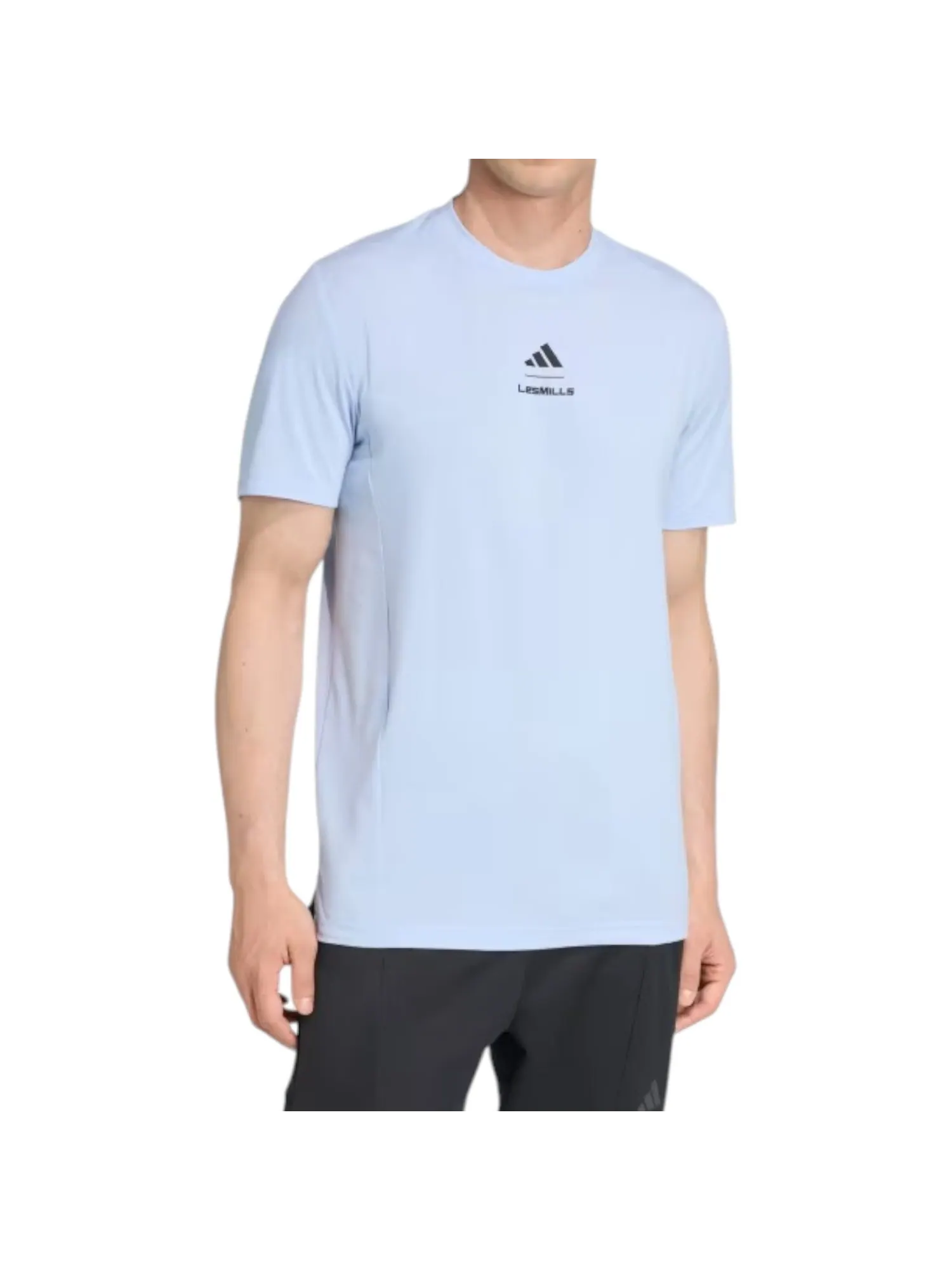 Футболка adidas x Les Mills Graphic Short Sleeve T-Shirt 'Glow Blue' — изображение 2 из 5, синий