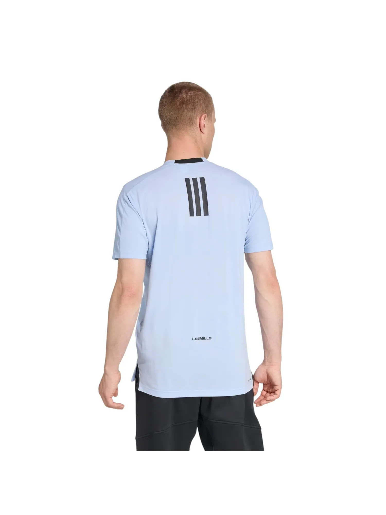 Футболка adidas x Les Mills Graphic Short Sleeve T-Shirt 'Glow Blue' — изображение 3 из 5, синий