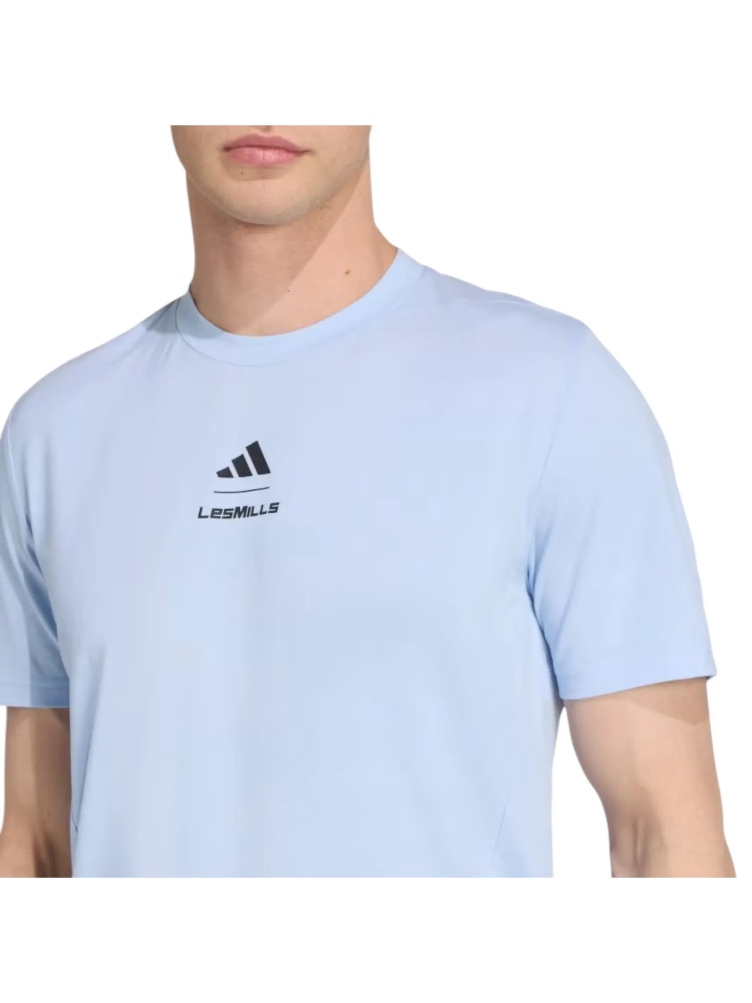 Футболка adidas x Les Mills Graphic Short Sleeve T-Shirt 'Glow Blue' — изображение 4 из 5, синий