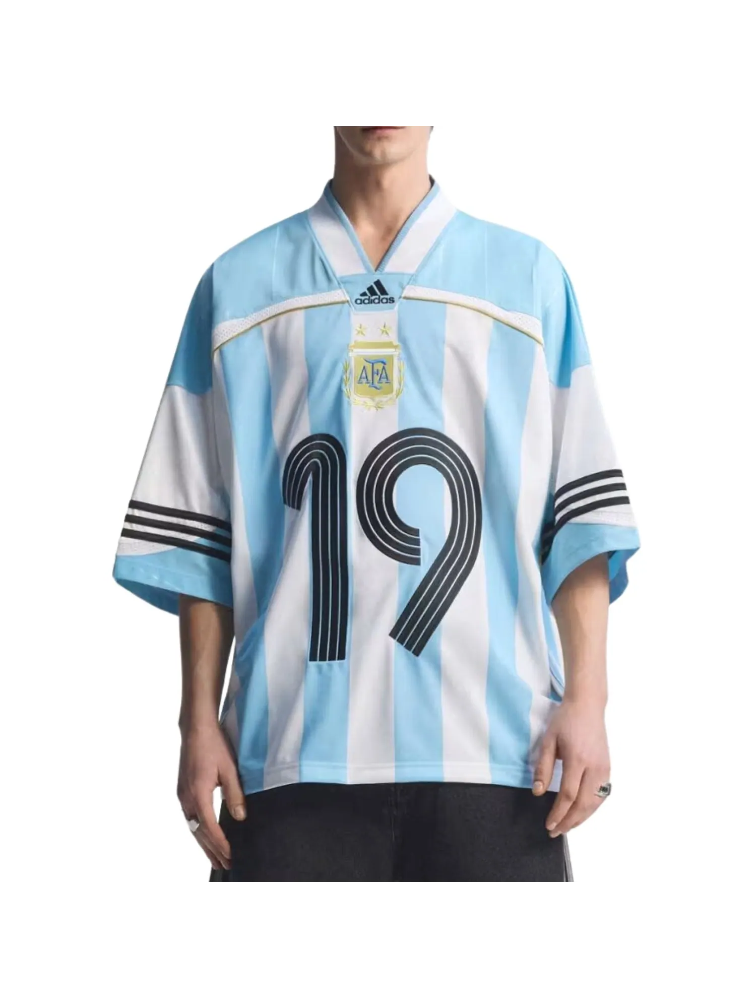 Футболка Adidas Bring Back Remix Argentina 'Clear Blue White Black' — изображение 2 из 3