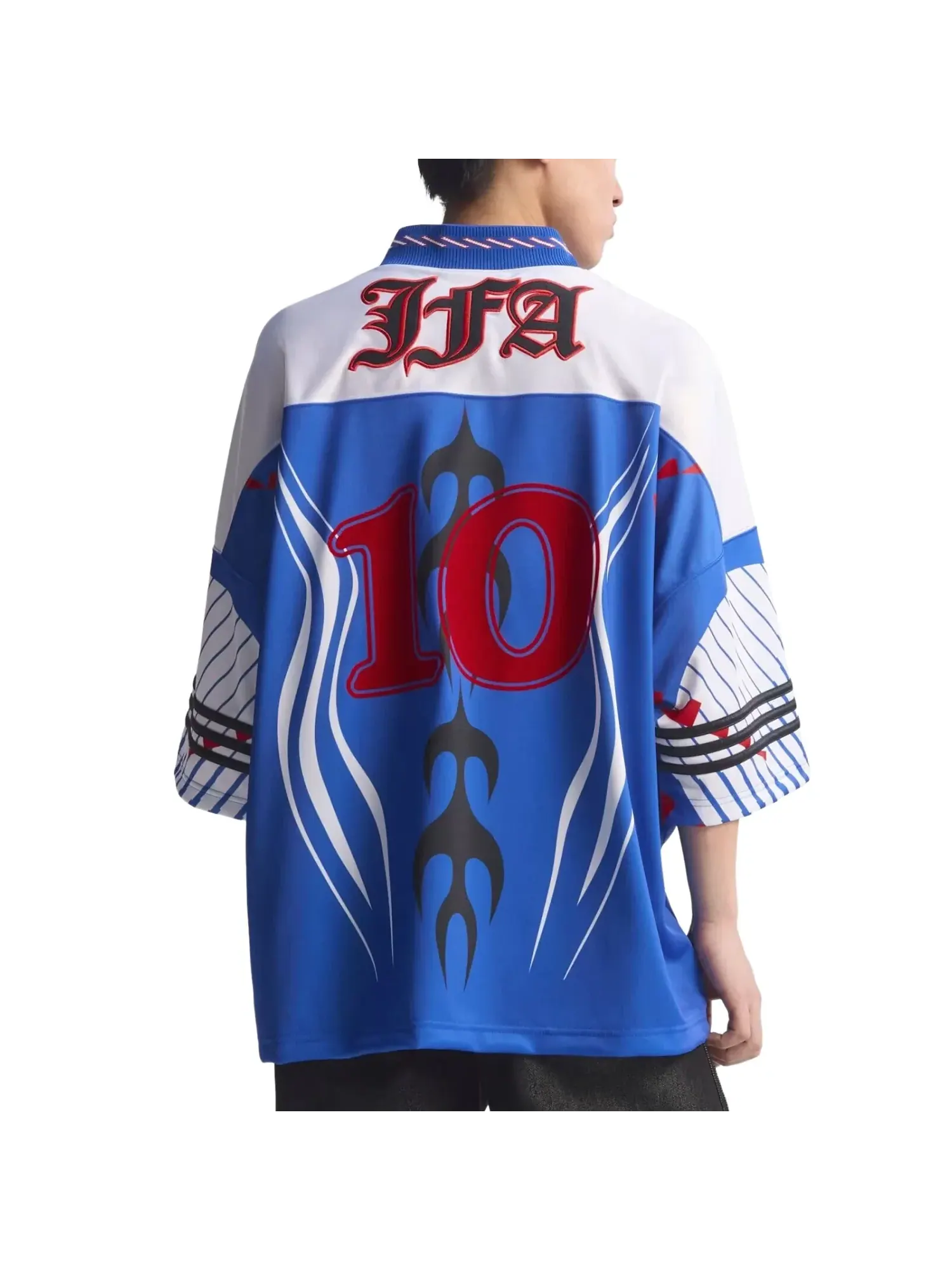 Футболка Adidas Bringback Remixed Japan Jersey 'Power Blue White Red' — изображение 3 из 3, синий