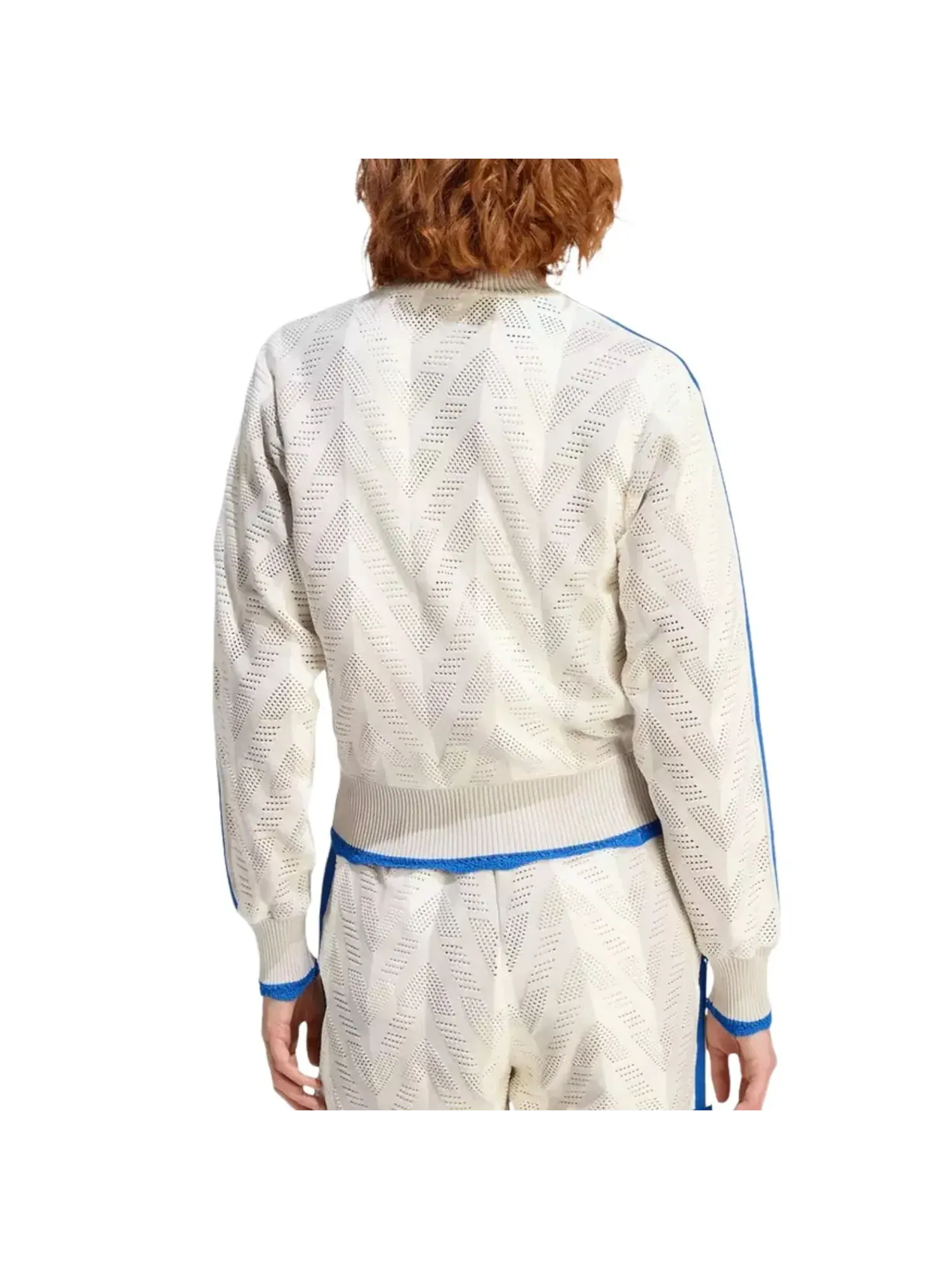 Куртка Adidas Originals Firebird Open-Knit Crochet Track Jacket — изображение 2 из 3, белый