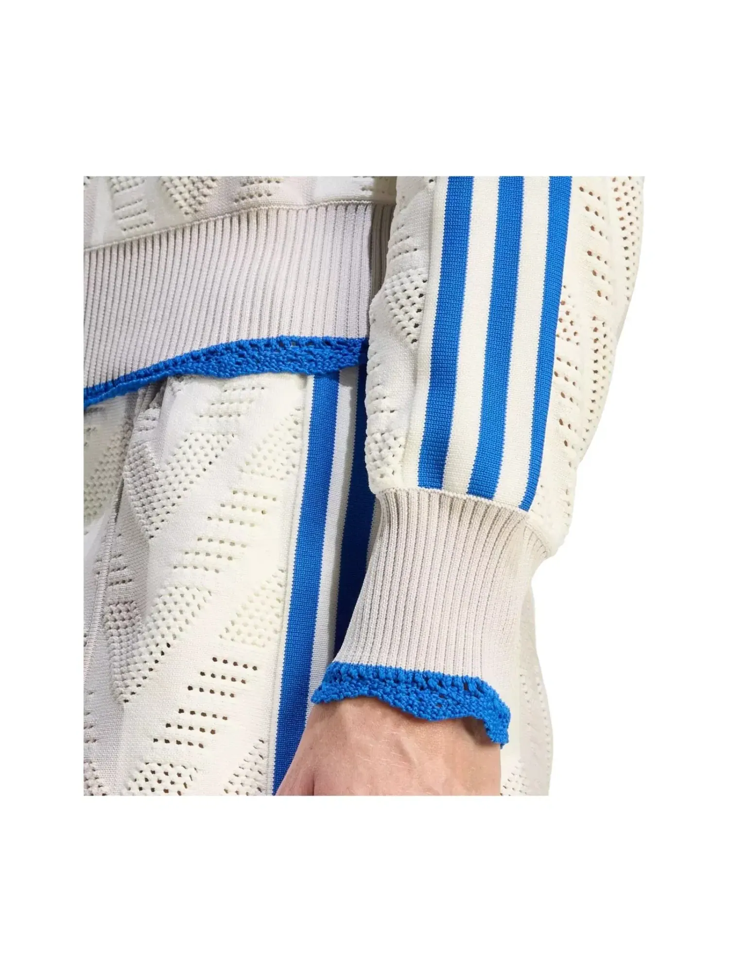 Куртка Adidas Originals Firebird Open-Knit Crochet Track Jacket — изображение 3 из 3, белый