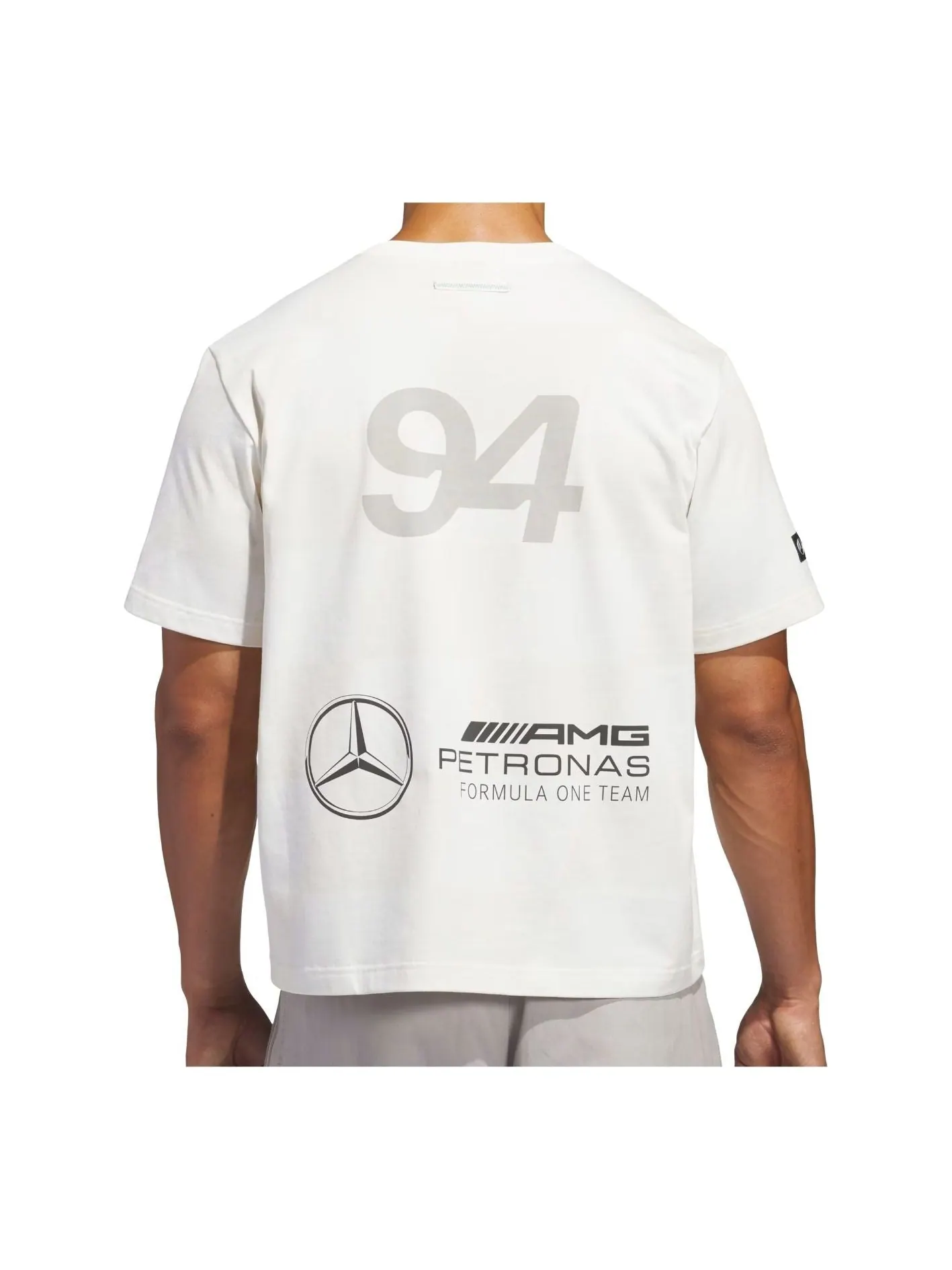Футболка Adidas x Bad Bunny x Mercedes AMG Petronas Racing Logo Relaxed T-Shirt 'White' — изображение 4 из 4, белый/белый