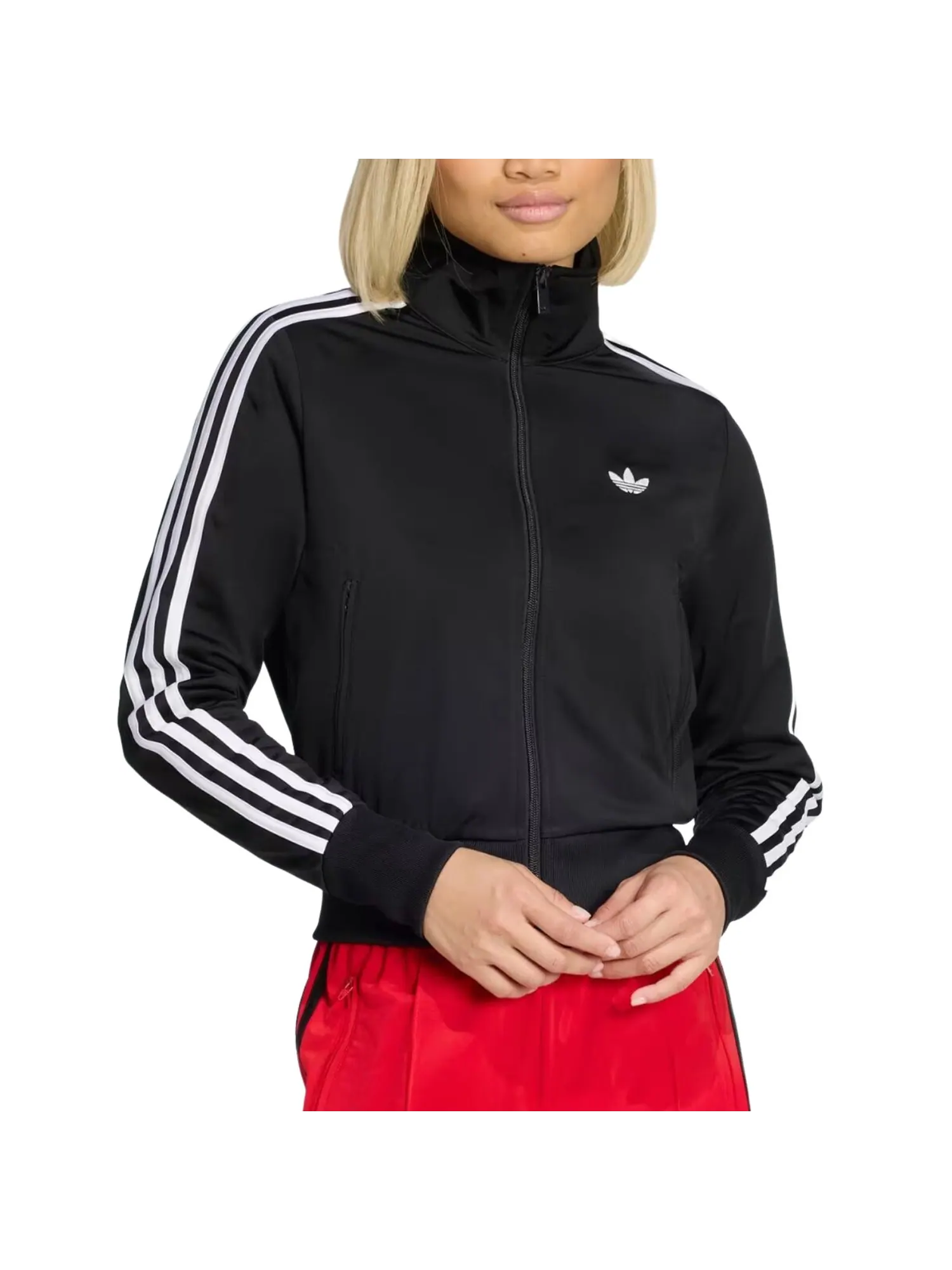 (WMNS) Спортивная футболка Adidas Firebird Classic Track Top 'Black White' — изображение 2 из 3, черный/белый