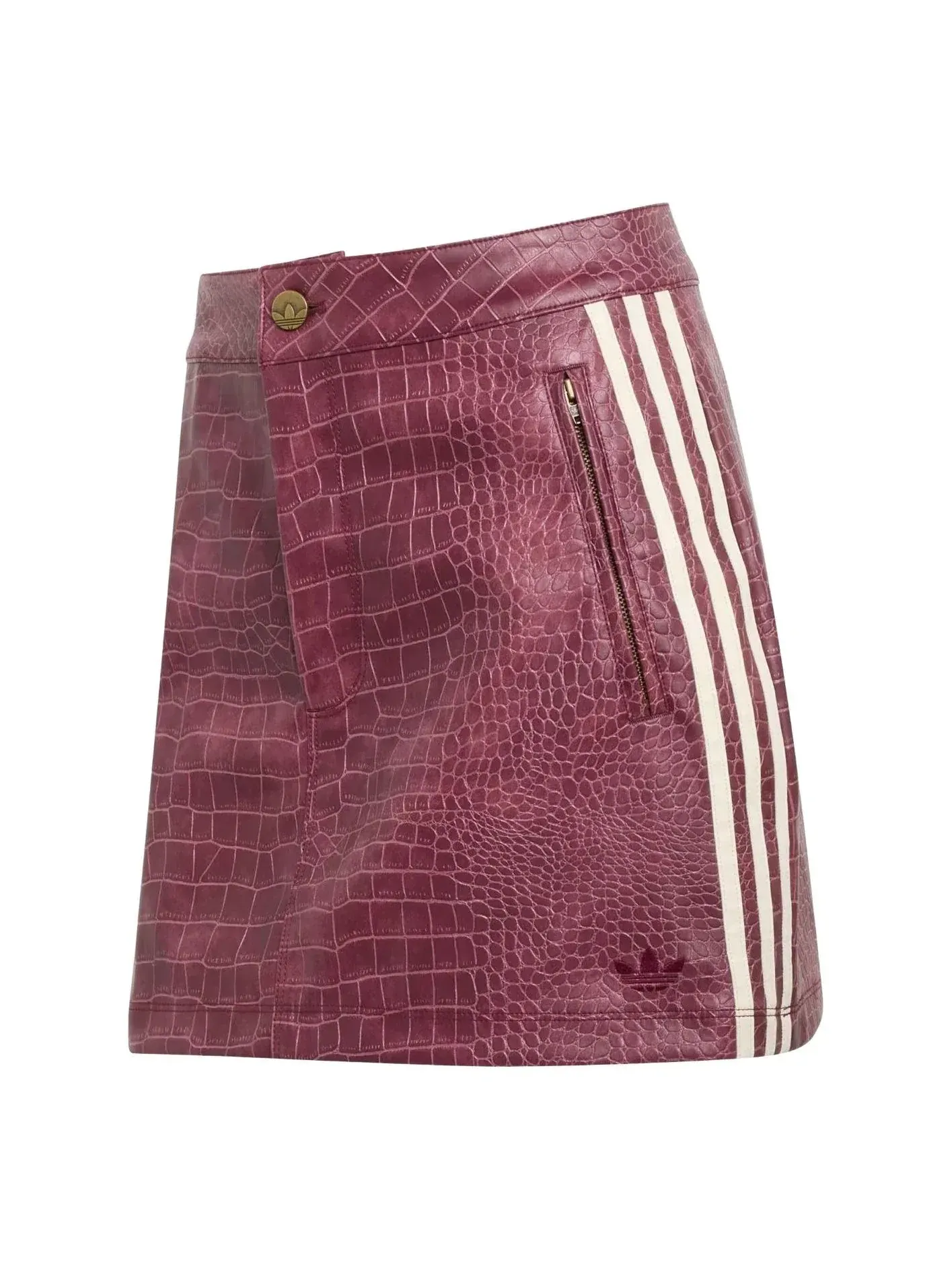 (WMNS) Мини-юбка Adidas из искусственной кожи, азиатский размер — изображение 1 из 3, красный