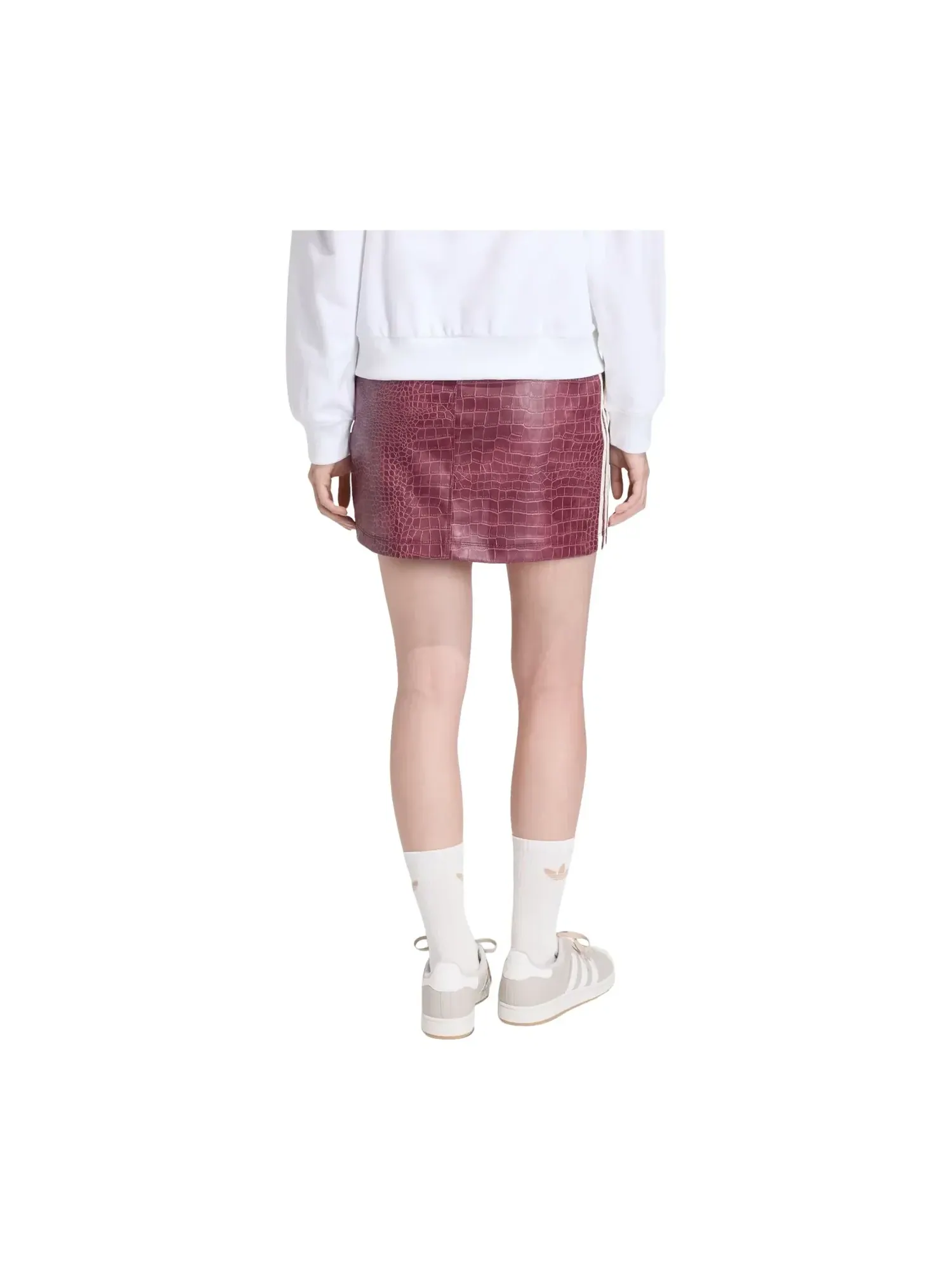 (WMNS) Мини-юбка Adidas из искусственной кожи, азиатский размер — изображение 3 из 3, красный