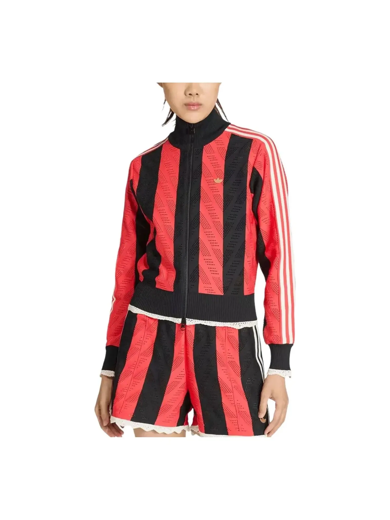 Спортивная куртка Adidas Originals Firebird с ажурной вязкой — изображение 1 из 4, красный