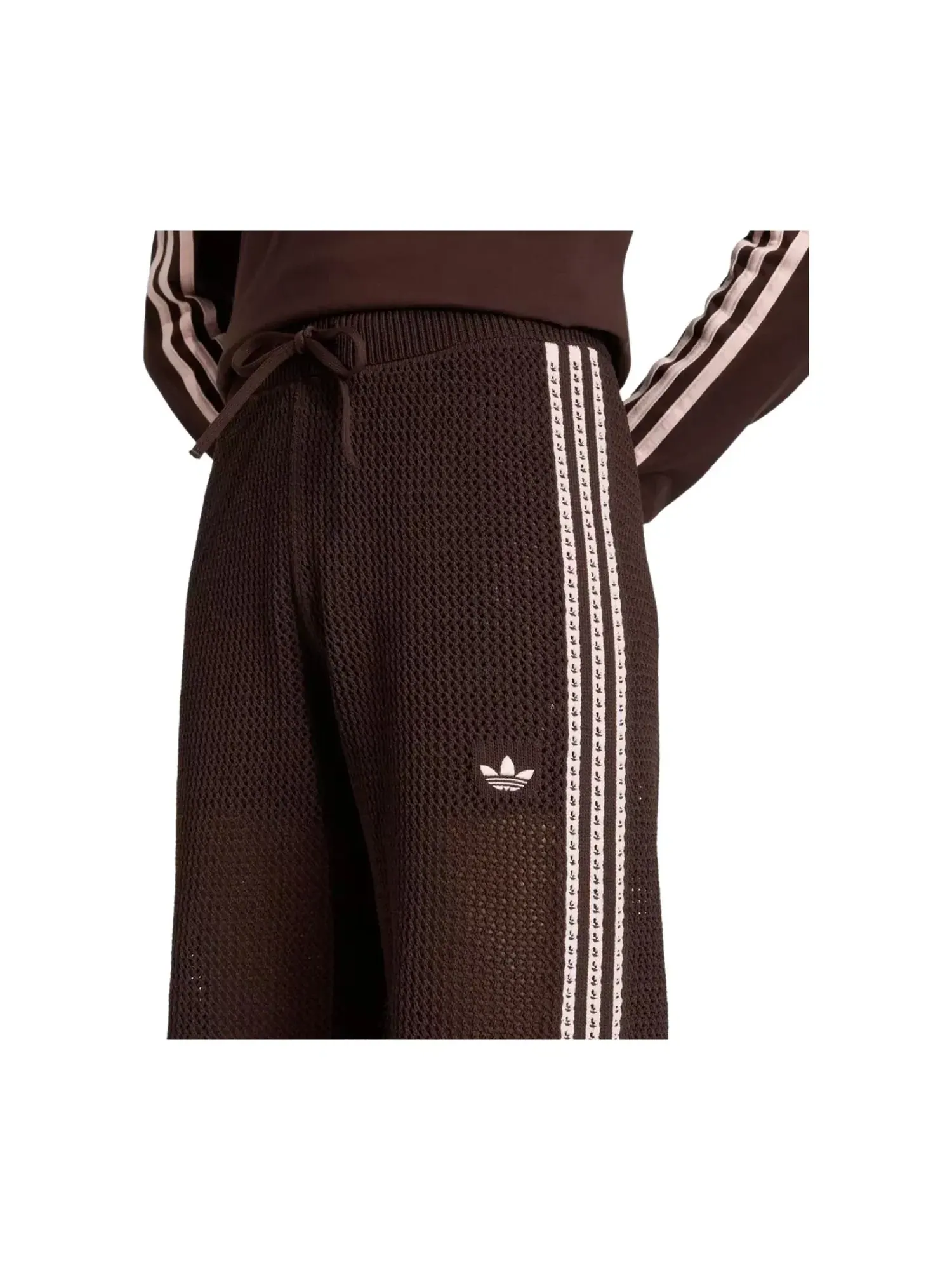 Вязаные спортивные брюки Adidas Originals Firebird — изображение 3 из 4, коричневый