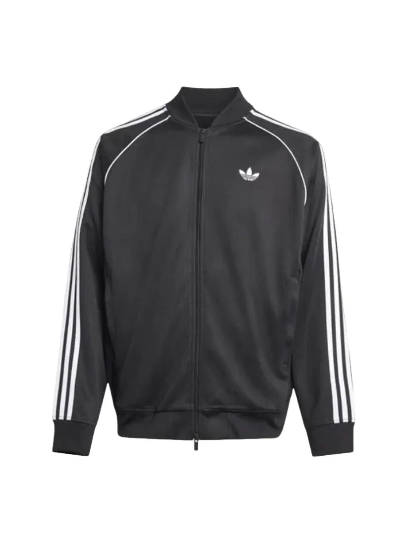 Мужская куртка свободного кроя с принтом Adicolor Classics Track Jacket Adidas — изображение 1 из 4, черный