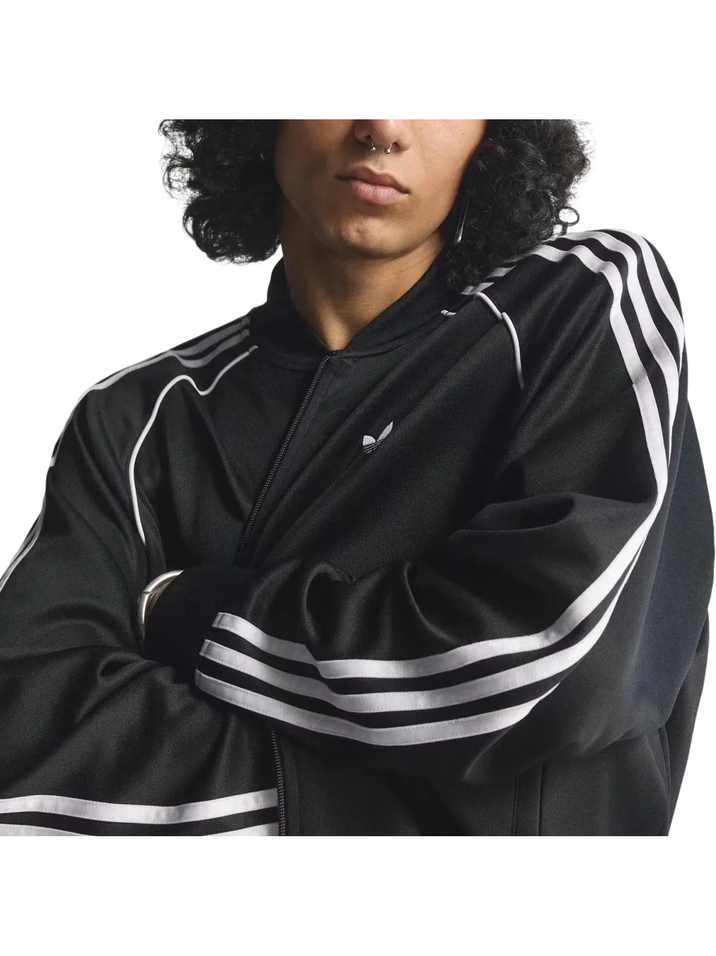 Мужская куртка свободного кроя с принтом Adicolor Classics Track Jacket Adidas — изображение 2 из 4, черный