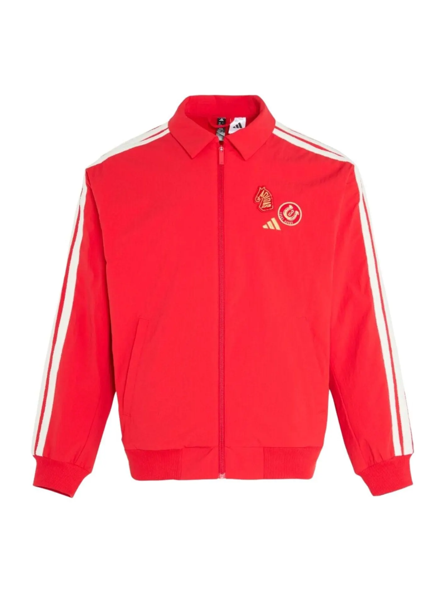 Двусторонняя тканая куртка Adidas CNY с тремя полосками — изображение 1 из 2, красный
