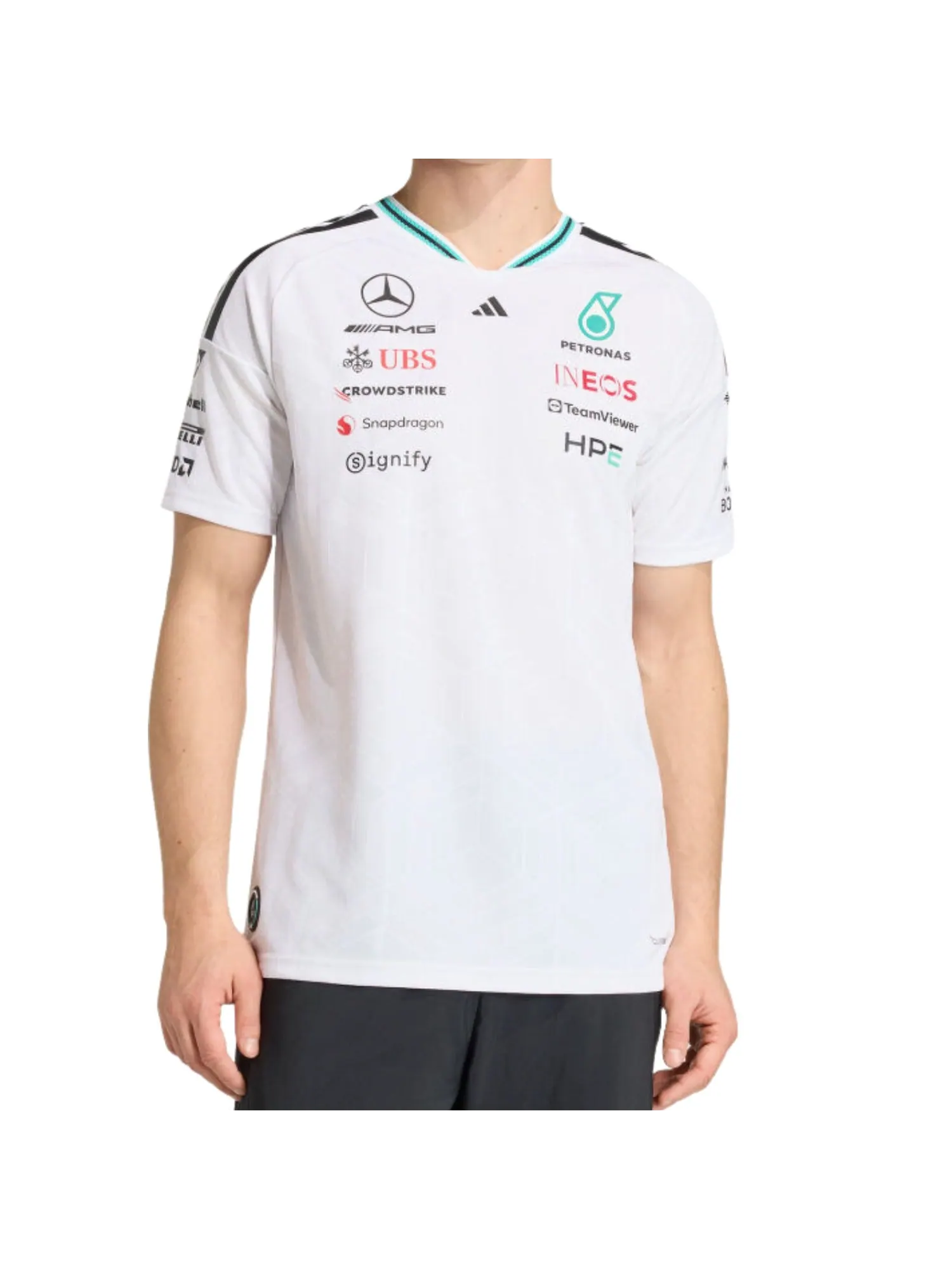 Оригинальная футболка пилота команды Формулы-1 Adidas x Mercedes AMG Petronas — изображение 2 из 3, белый