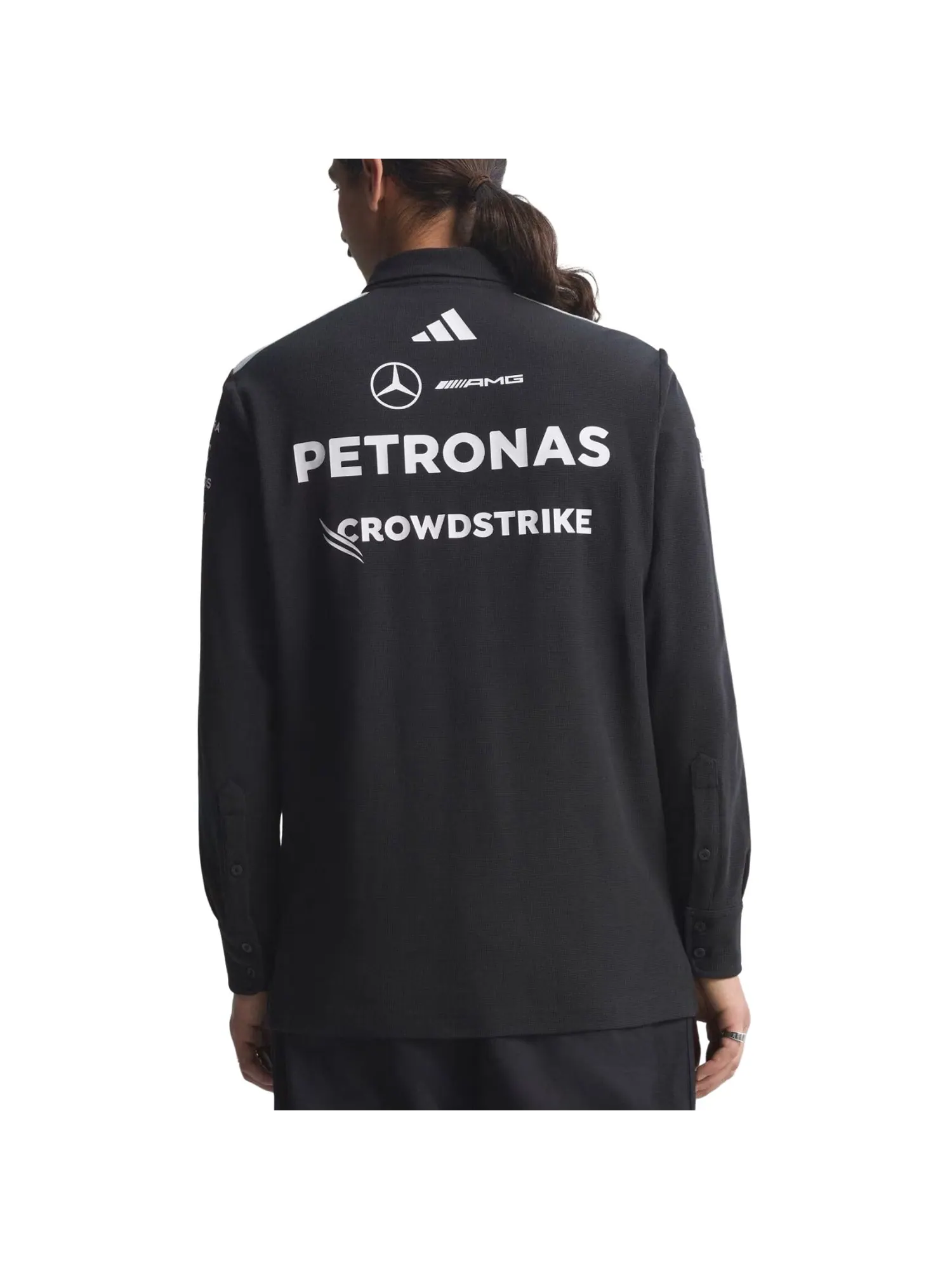 Футболка-поло Adidas x Mercedes AMG Petronas Formula 1 Team Engineers с длинными рукавами — изображение 2 из 2, черный
