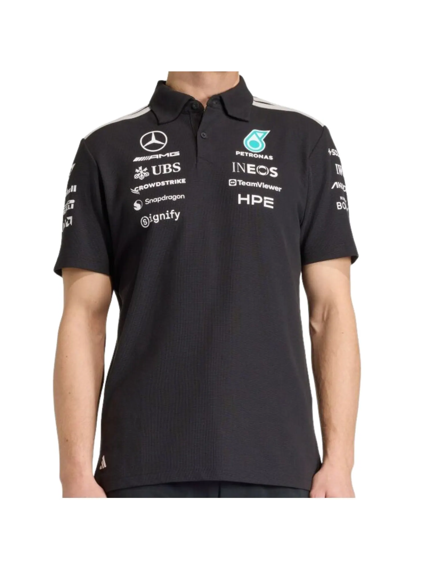 Футболка-поло Adidas x Mercedes AMG Petronas Formula 1 Team Engineers — изображение 2 из 3, черный