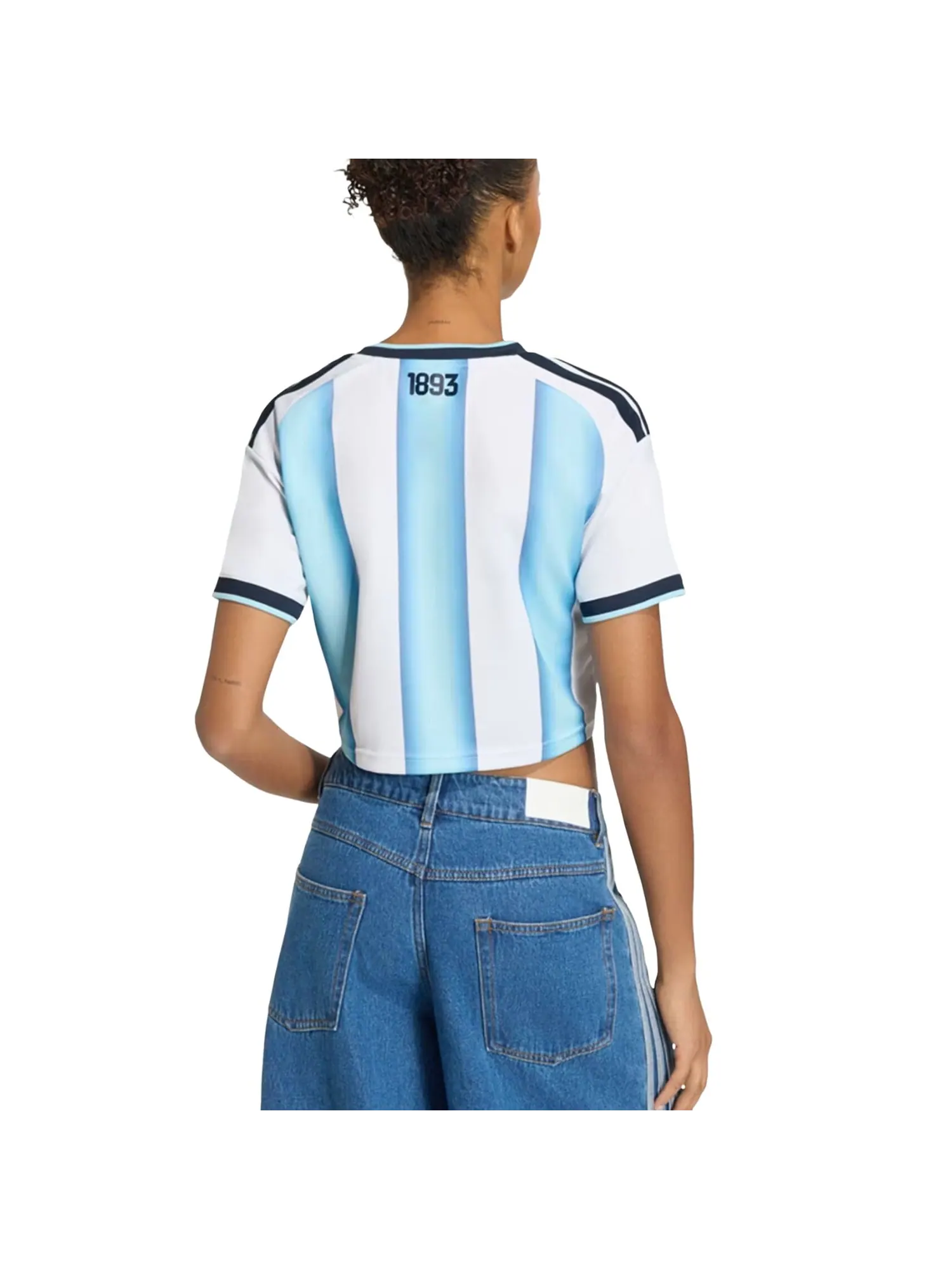 (WMNS) Домашняя укороченная футболка Adidas Argentina 26, цвет «Белый, ледяной — изображение 4 из 4