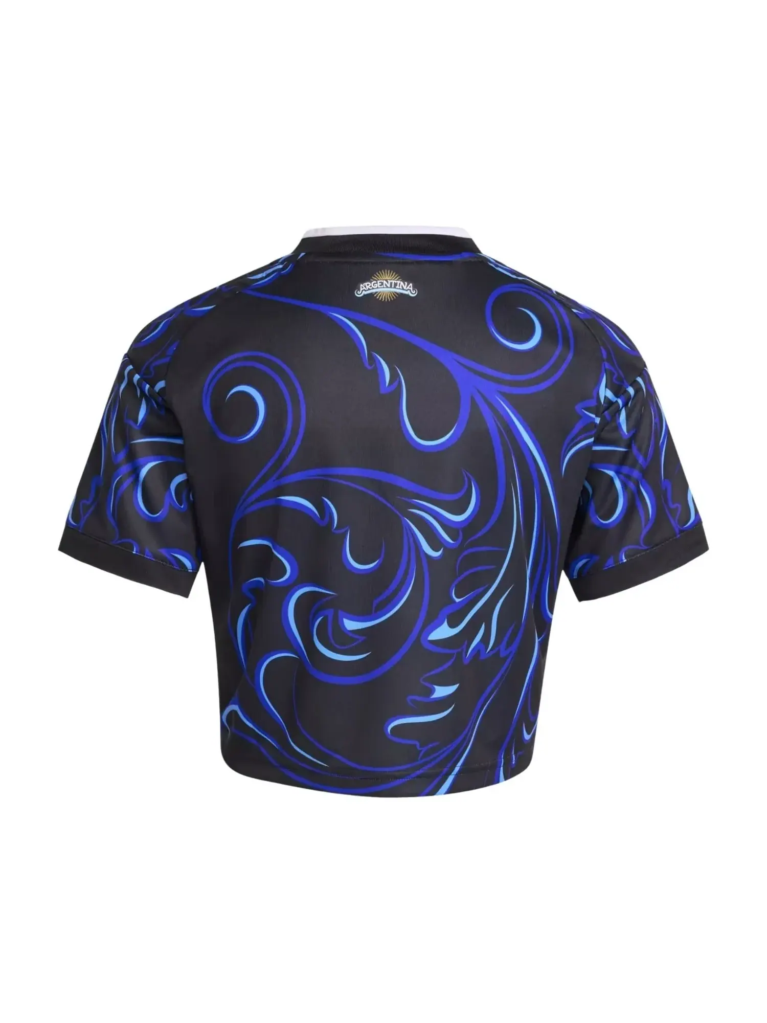Футболка (WMNS) Adidas Argentina 26 Away Cropped Jersey 'Black Lucid Blue Blue Burst' — изображение 2 из 2, черный