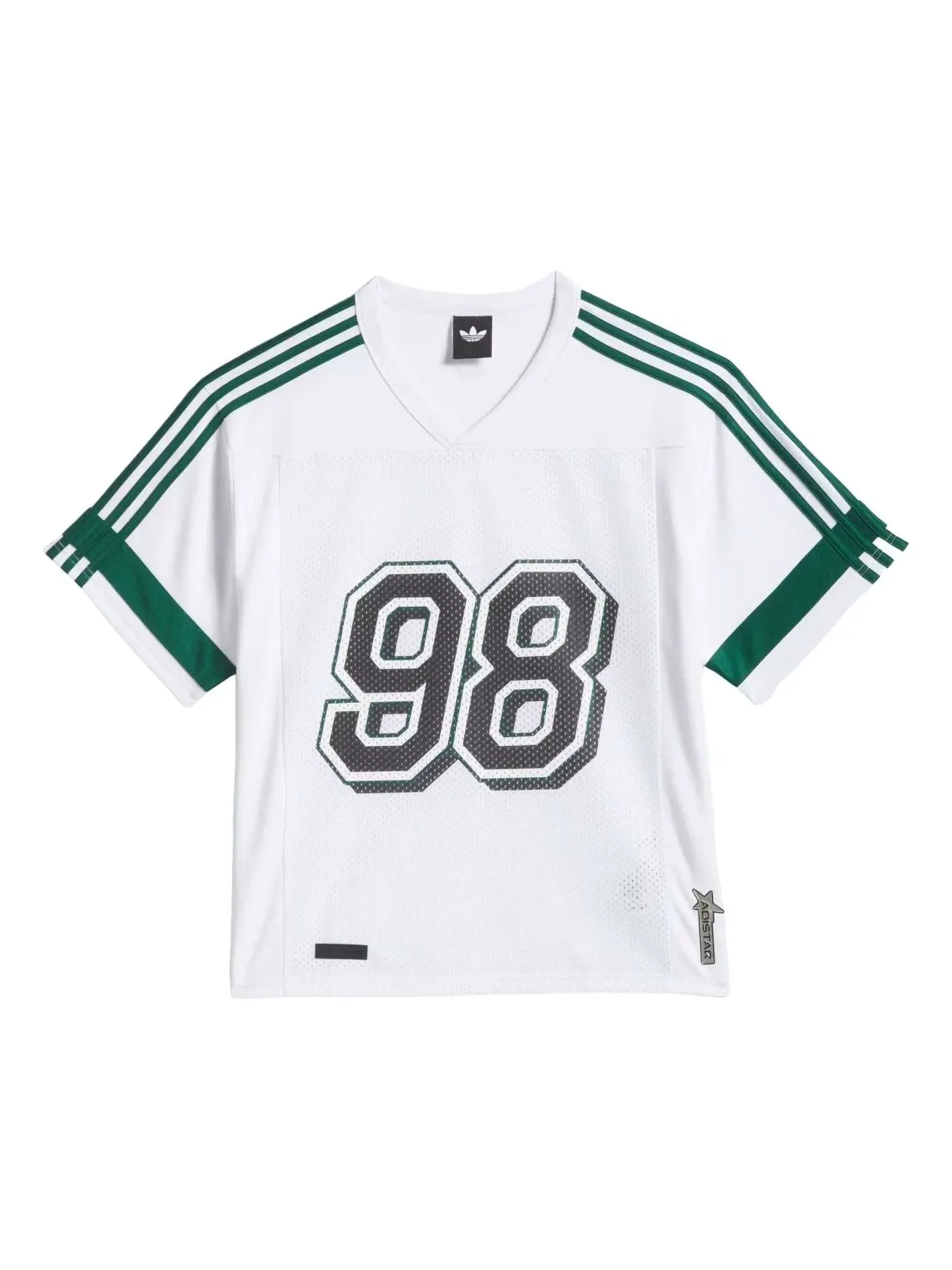 Мужская футболка с принтом Tyshawn White Matte Gold Collegiate Green Adidas — изображение 1 из 4, белый