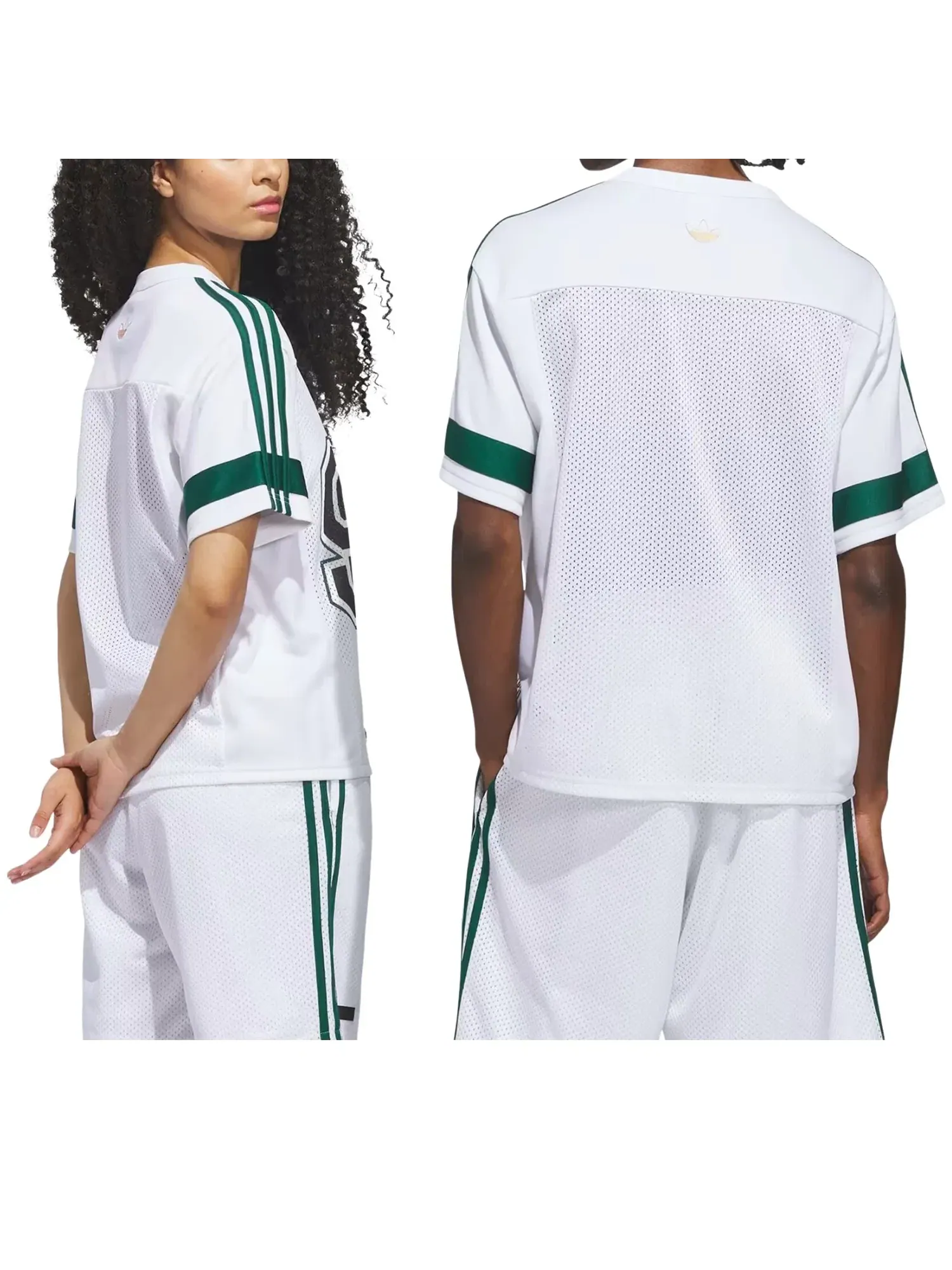 Мужская футболка с принтом Tyshawn White Matte Gold Collegiate Green Adidas — изображение 4 из 4, белый