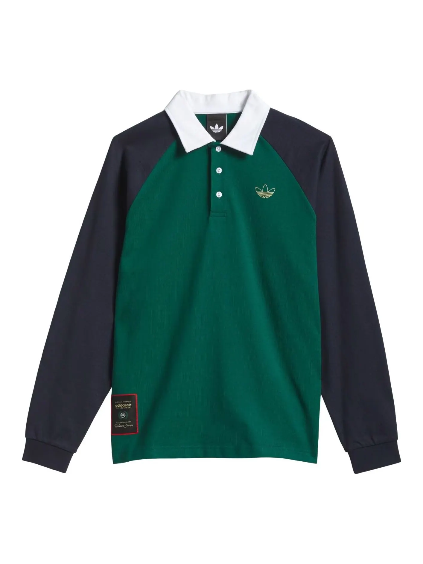 Регбийная футболка Adidas Skateboarding x Tyshawn 'Collegiate Green Legend Ink' — изображение 1 из 4, зеленый