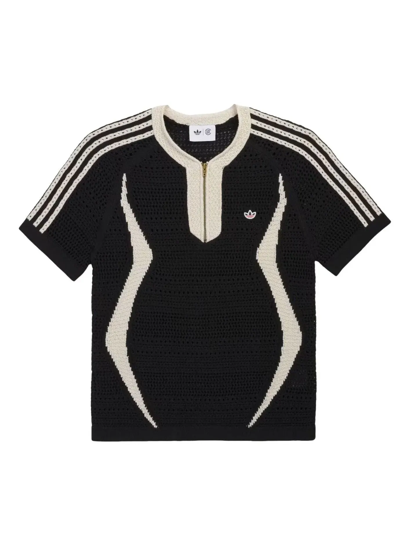 Футболка Adidas x CLOT Knit Asia Sizing 'Black Wonder White' KE7074 — изображение 1 из 2, черный