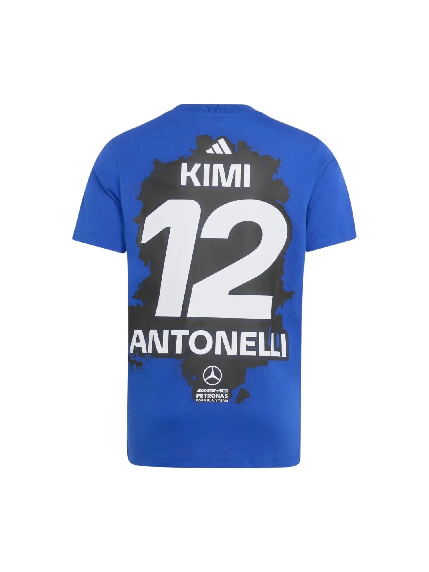 Мужская футболка с принтом Adidas x Mercedes AMG Petronas Formula 1 Team Name&Number T-Shirt 'Kimi Antonelli', синий