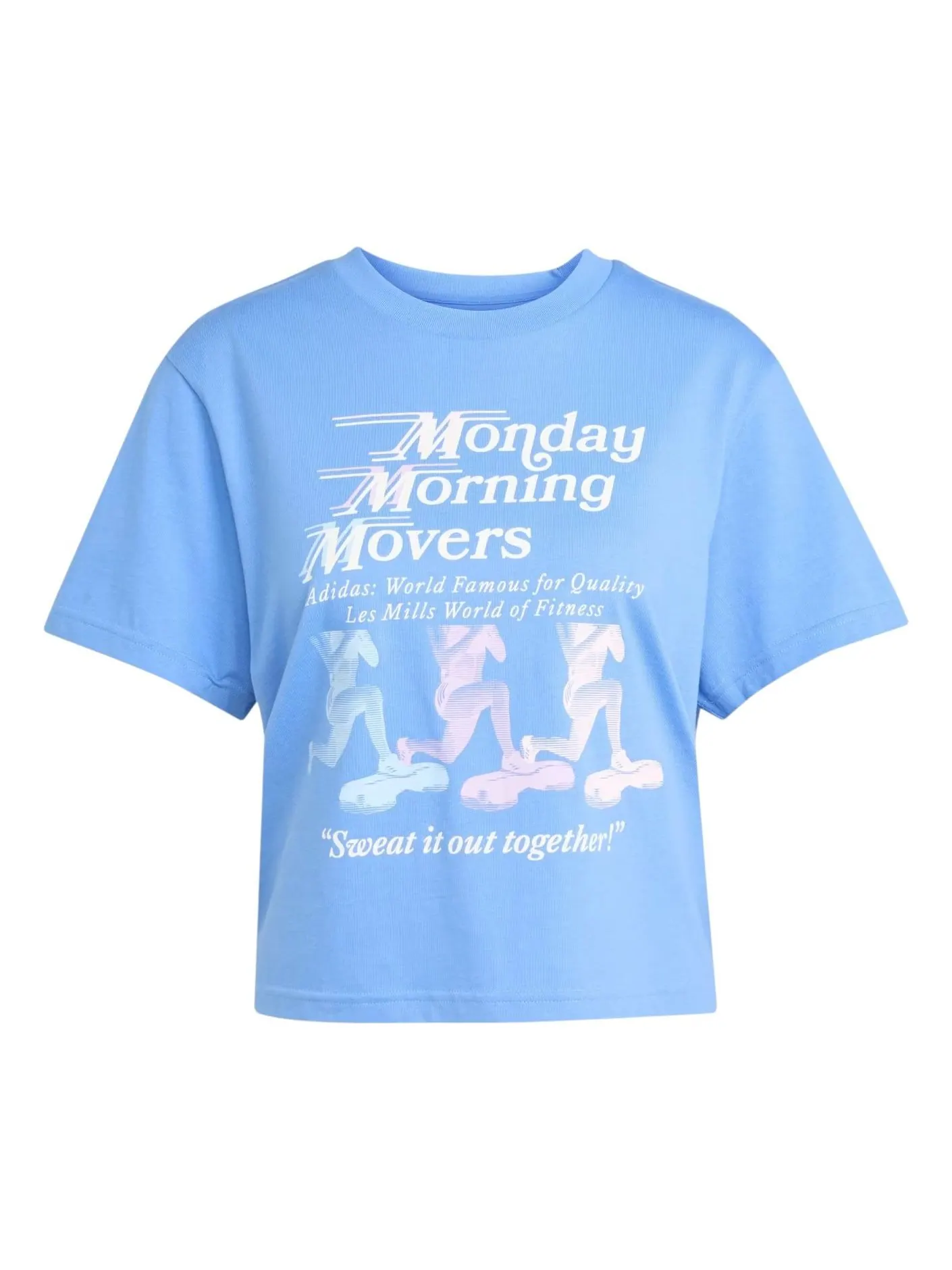 Футболка (WMNS) adidas x Les Mills Movers Graphic T-Shirt 'Blue Fusion' — изображение 1 из 5, синий