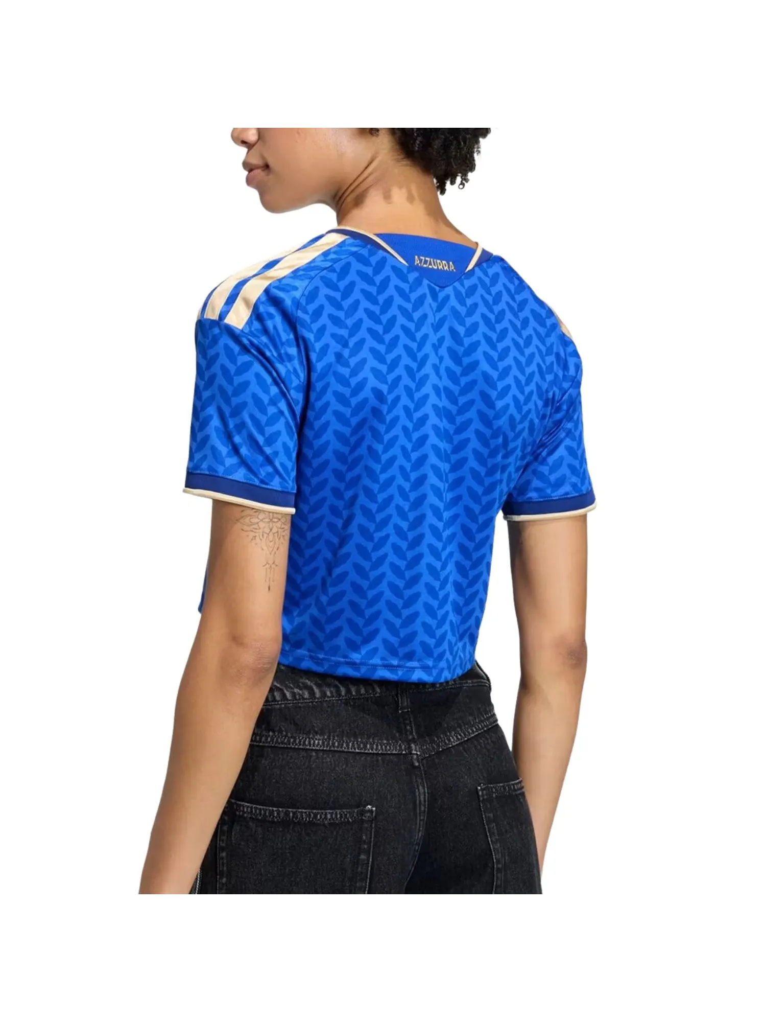 (WMNS) Укороченная домашняя футболка Adidas сборной Италии, размер 26 — изображение 4 из 4, синий