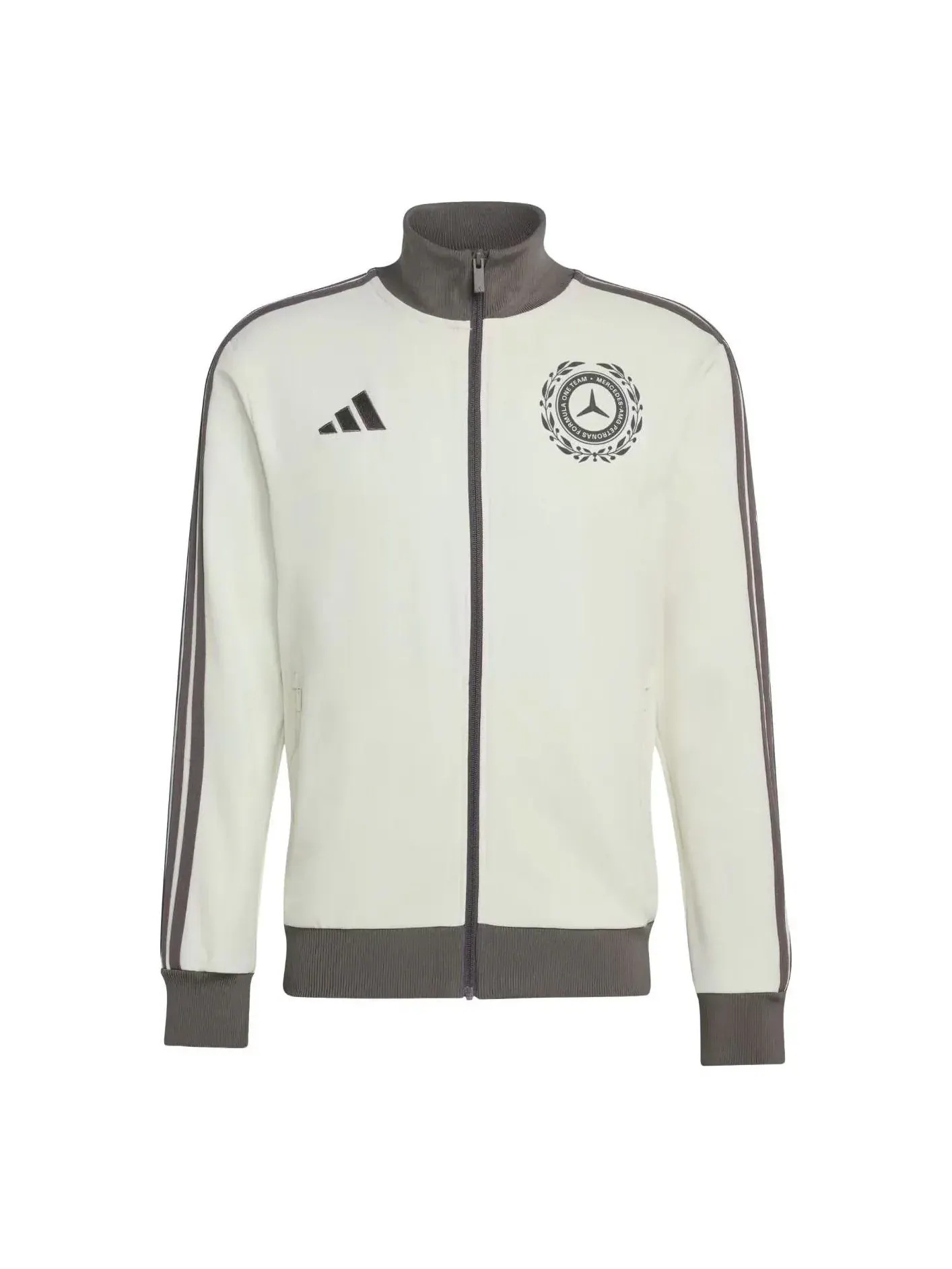 Спортивная куртка Adidas Mercedes-AMG F1 Team Silver Arrows 'Off White Granite' — изображение 1 из 3, бежевый
