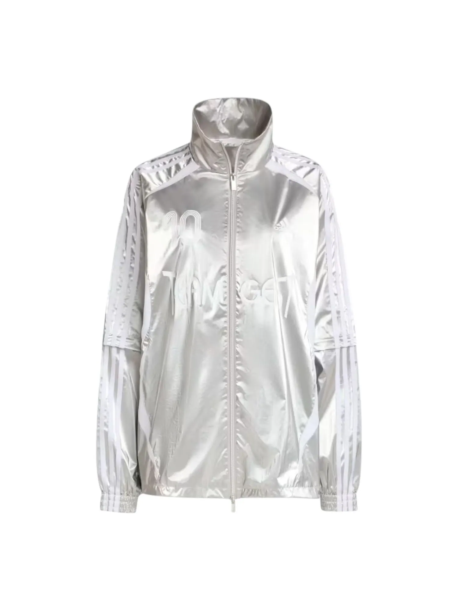 Топ (WMNS) adidas Adilenium Season 4 Team Geist Oversized Silver Track Top 'Silver Metallic' — изображение 1 из 5, серебряный