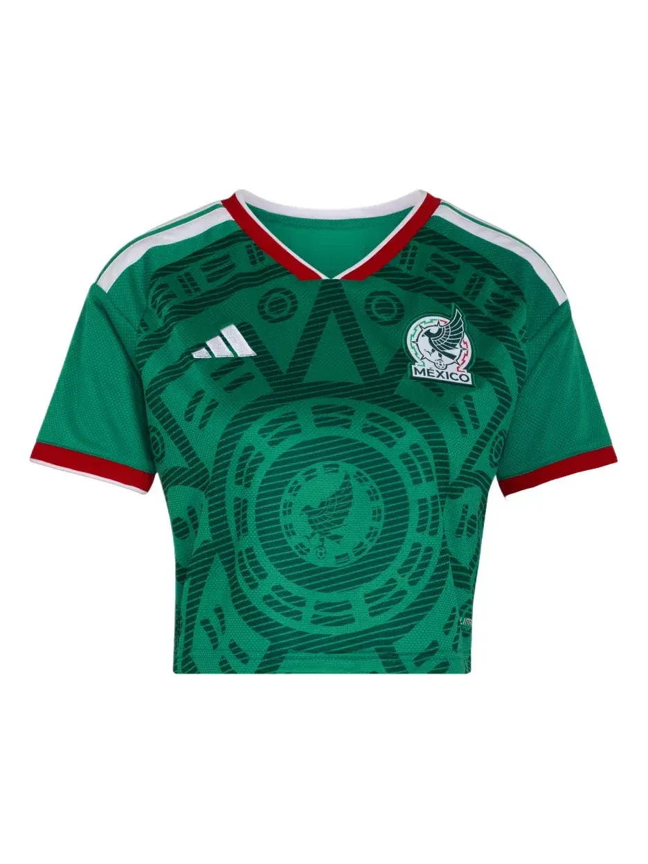 Женская футболка с коротким рукавом Adidas Mexico 26 Home Cropped Jersey — изображение 1 из 2, зеленый