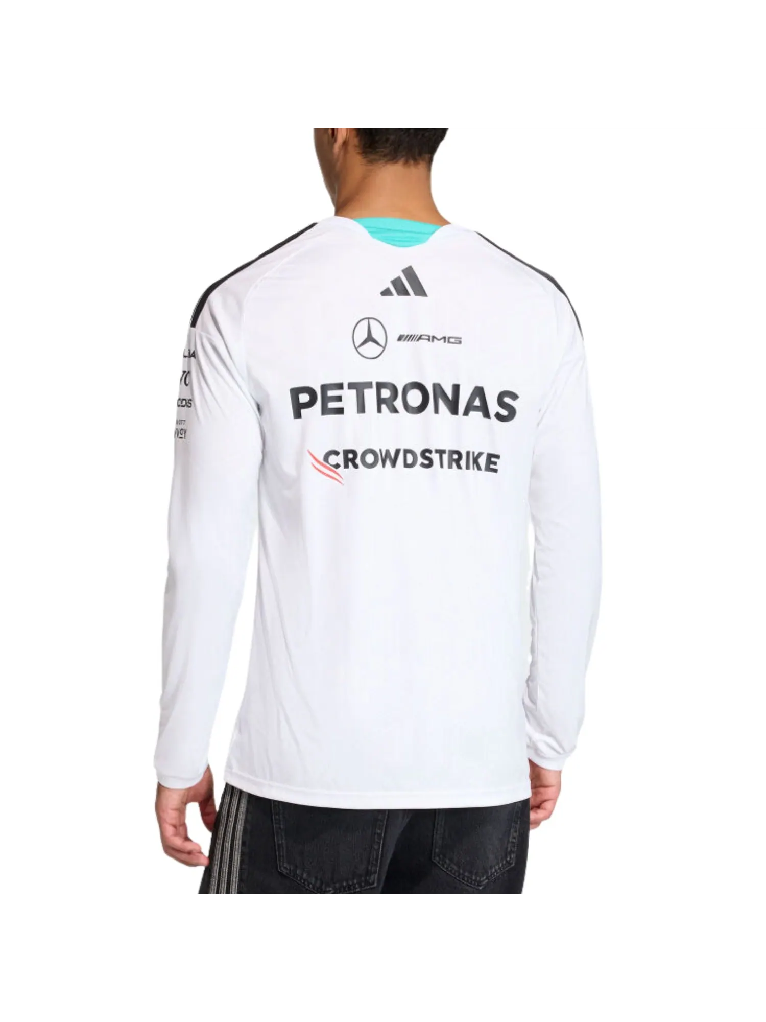 Футболка с длинными рукавами Adidas x Mercedes AMG Petronas Formula 1 для пилотов — изображение 3 из 3, белый