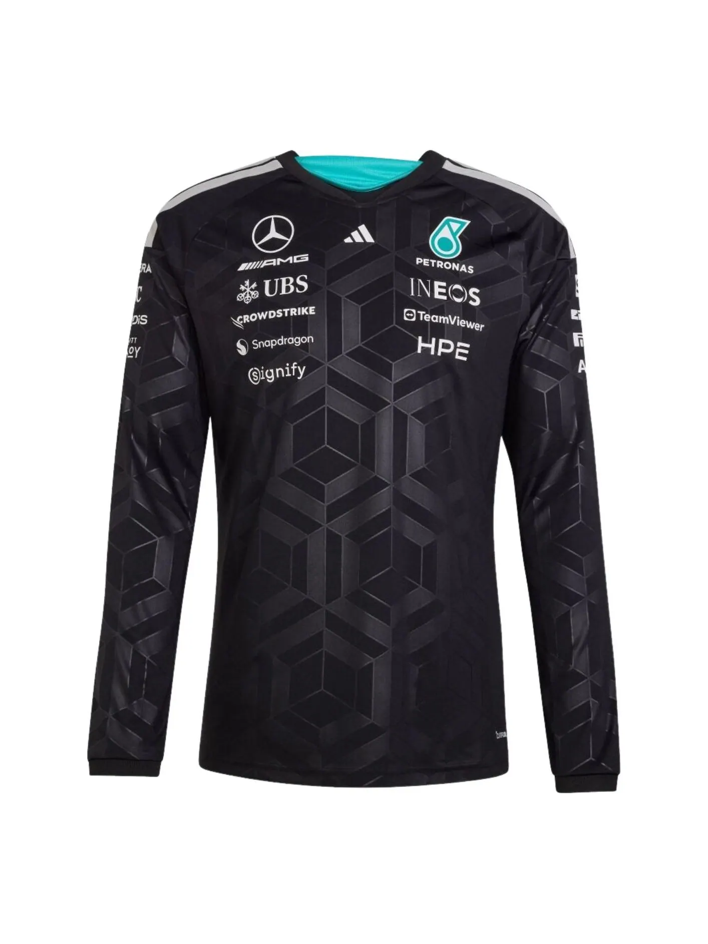 Футболка с длинными рукавами Adidas x Mercedes AMG Petronas Formula 1 для пилотов — изображение 1 из 3, черный