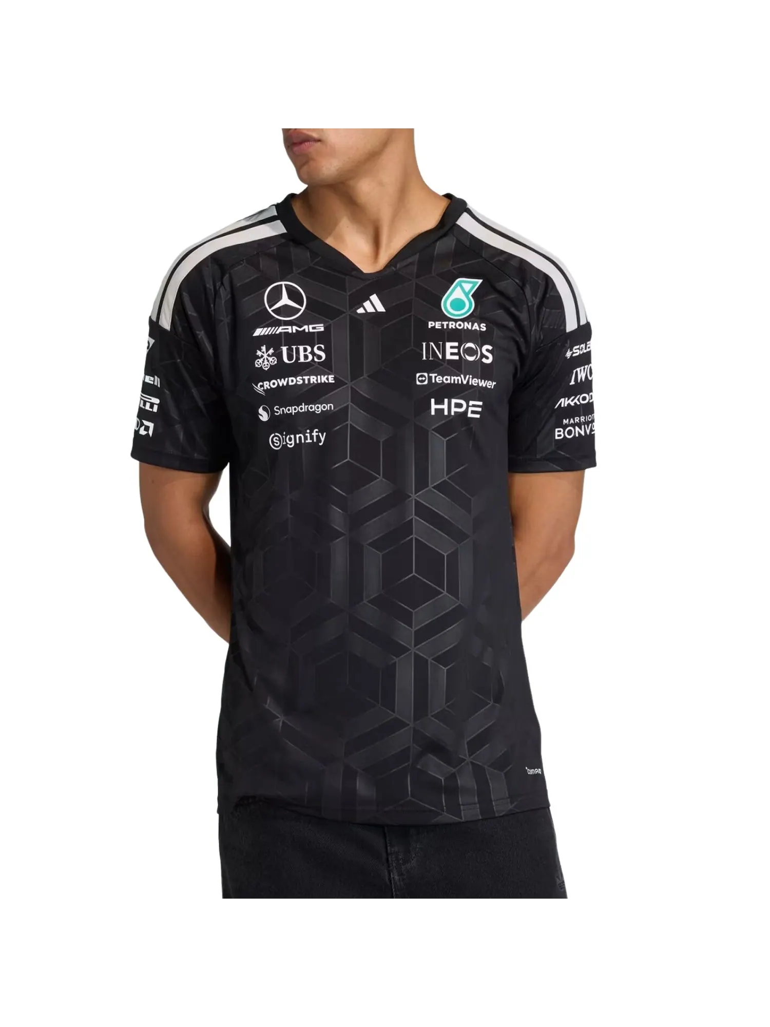 Футболка пилота команды Adidas x Mercedes AMG Petronas Formula 1 — изображение 2 из 3, черный