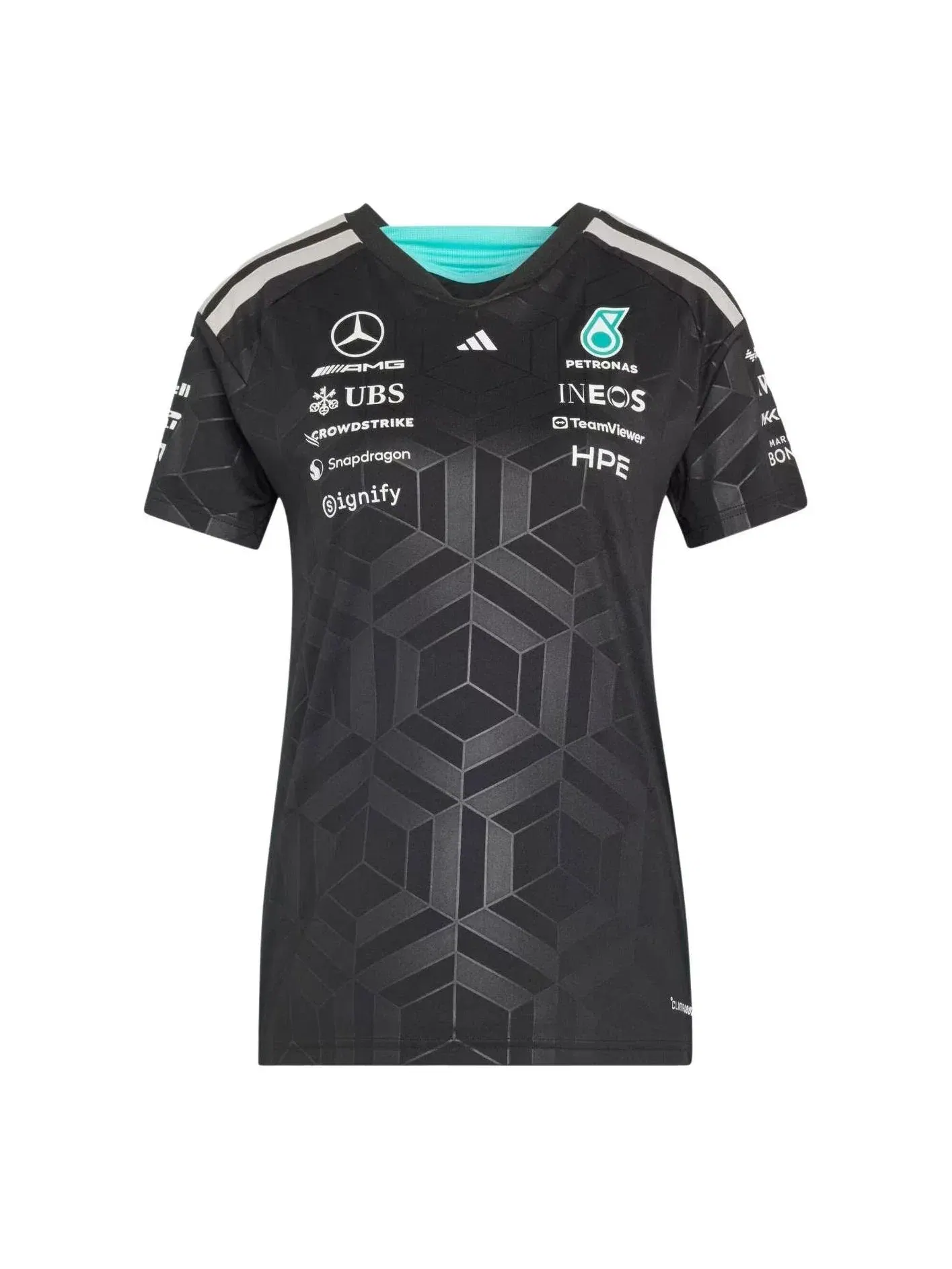 Женская футболка Adidas x Mercedes AMG Petronas Formula 1 Team Driver Jersey — изображение 1 из 3, черный