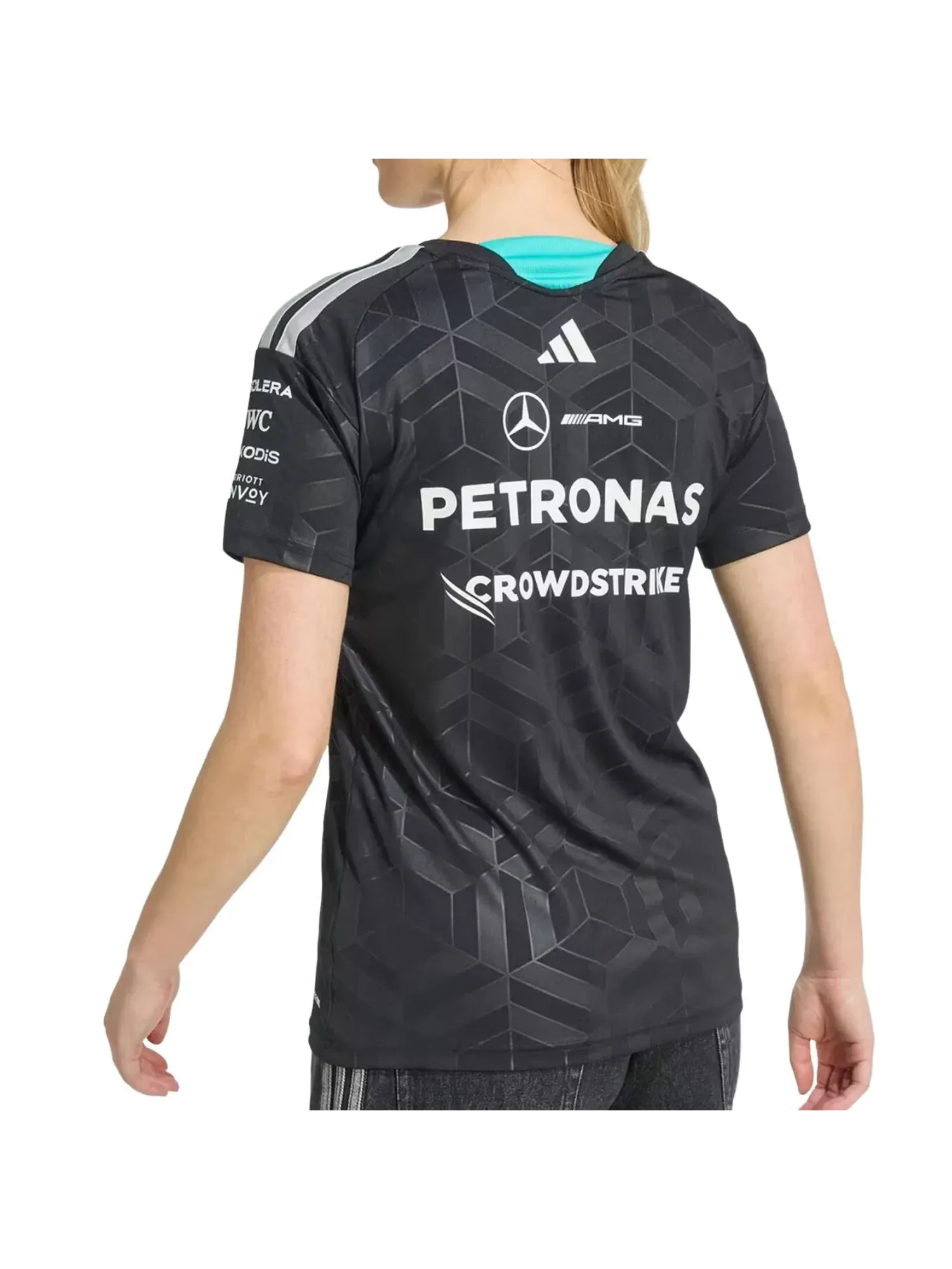 Женская футболка Adidas x Mercedes AMG Petronas Formula 1 Team Driver Jersey — изображение 3 из 3, черный