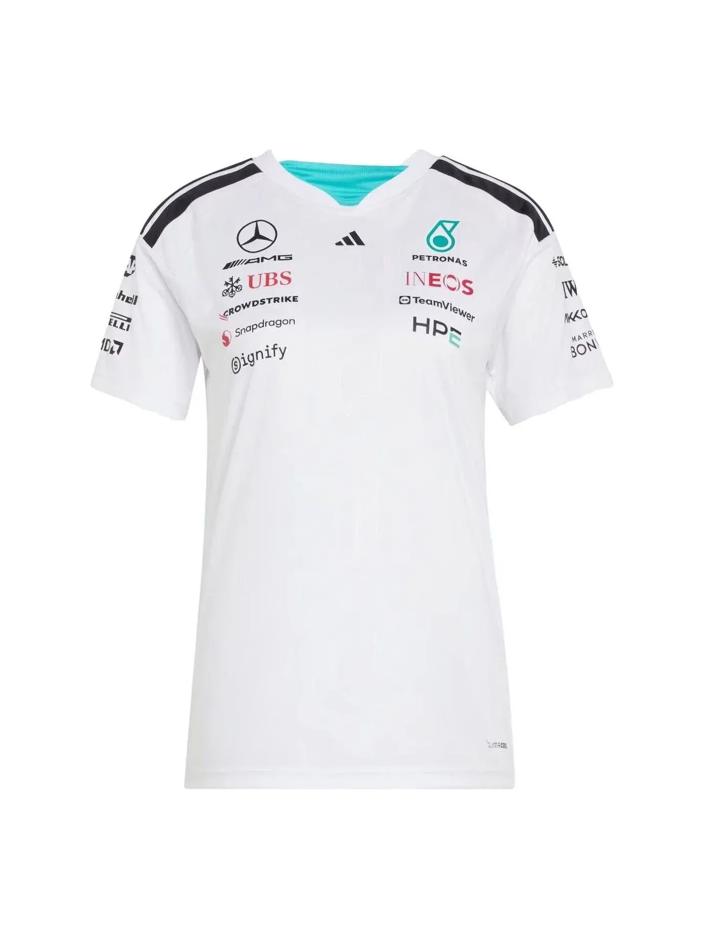 Женская футболка Adidas x Mercedes AMG Petronas Formula 1 Team Driver Jersey — изображение 1 из 3, белый