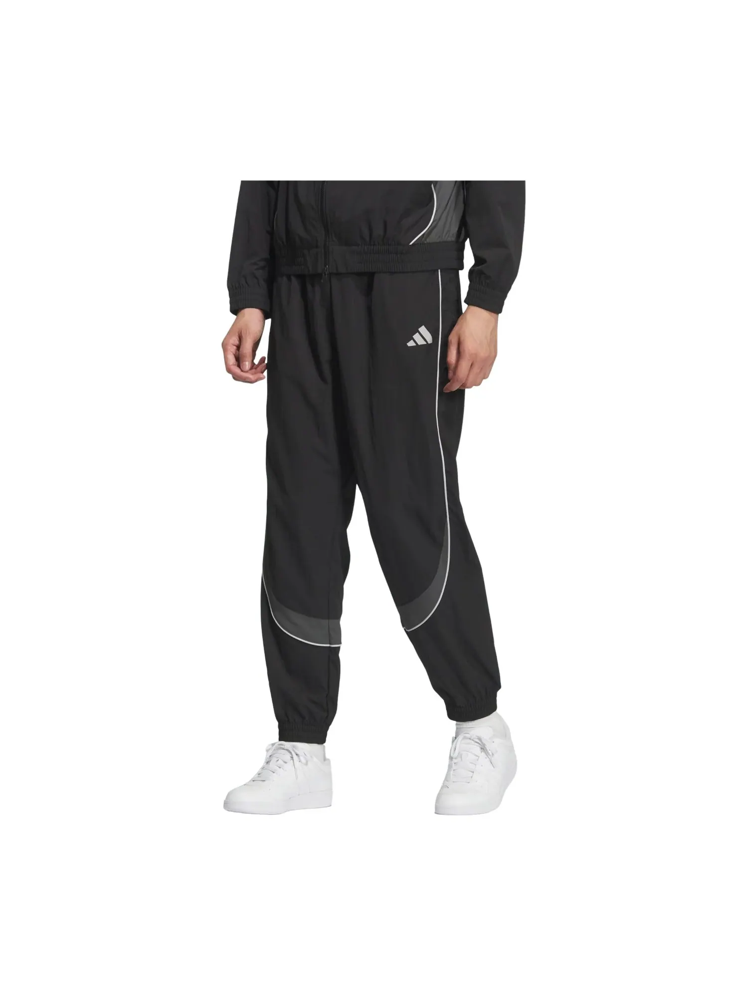 Брюки Adidas Brand Love Loose Fit Light Woven Pants 'Black Grey Six' — изображение 2 из 3, черный/серый