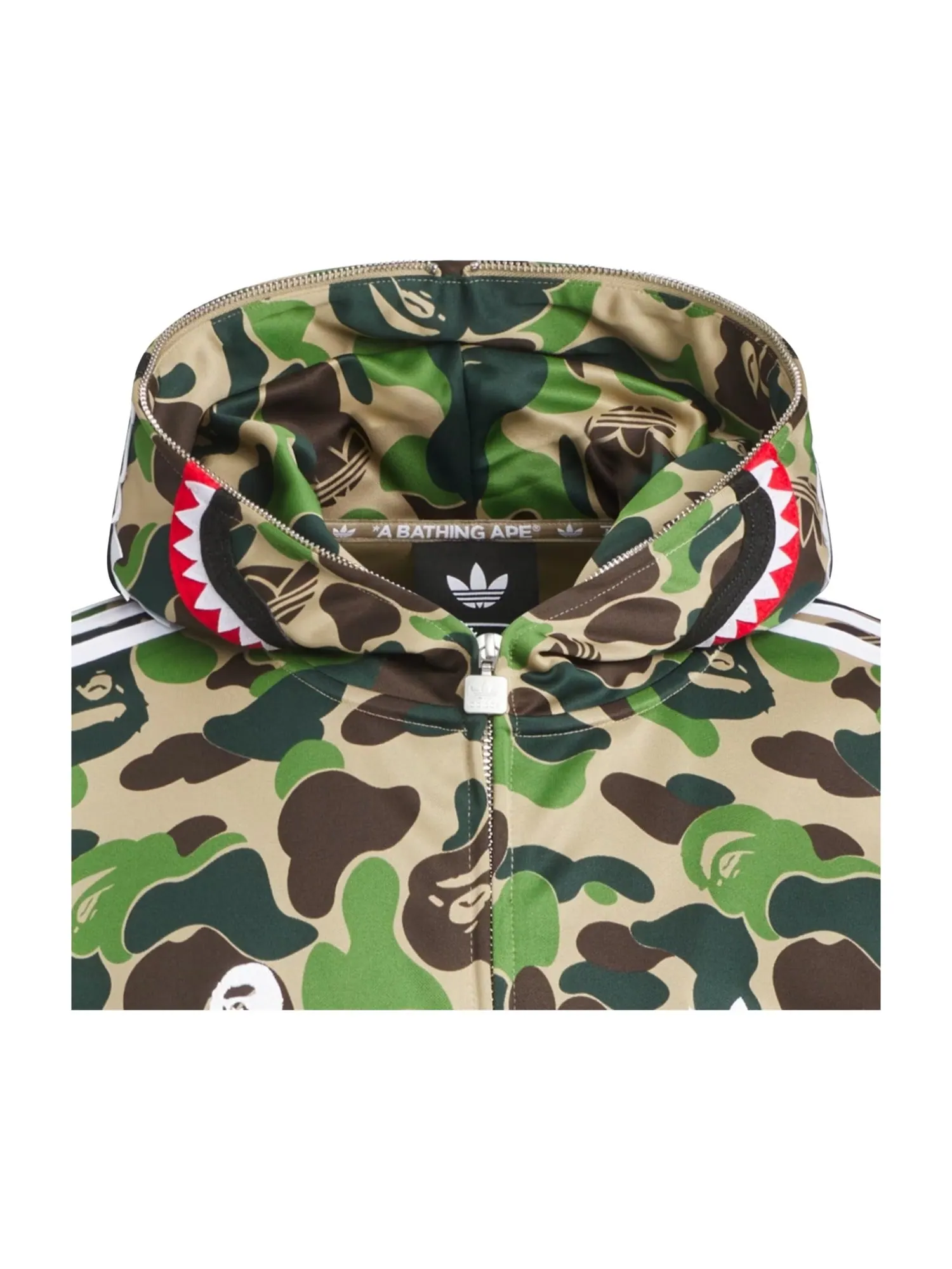 Куртка-худи Adidas x Bape Shark Track, азиатский размер — изображение 2 из 2, зеленый