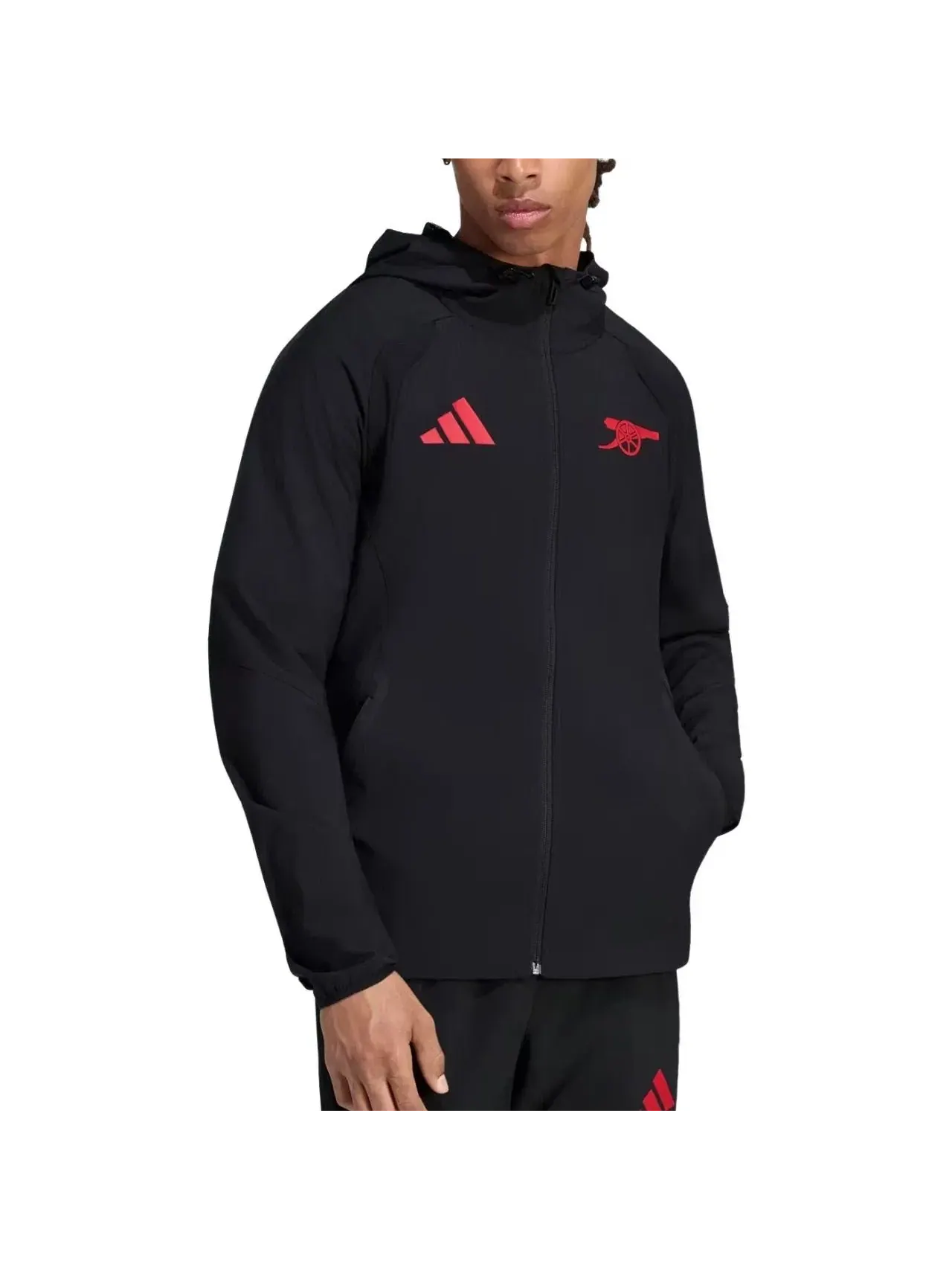 Мужская ветровка-тренч Adidas Arsenal FC Tiro Travel Windbreaker — изображение 2 из 3, черный