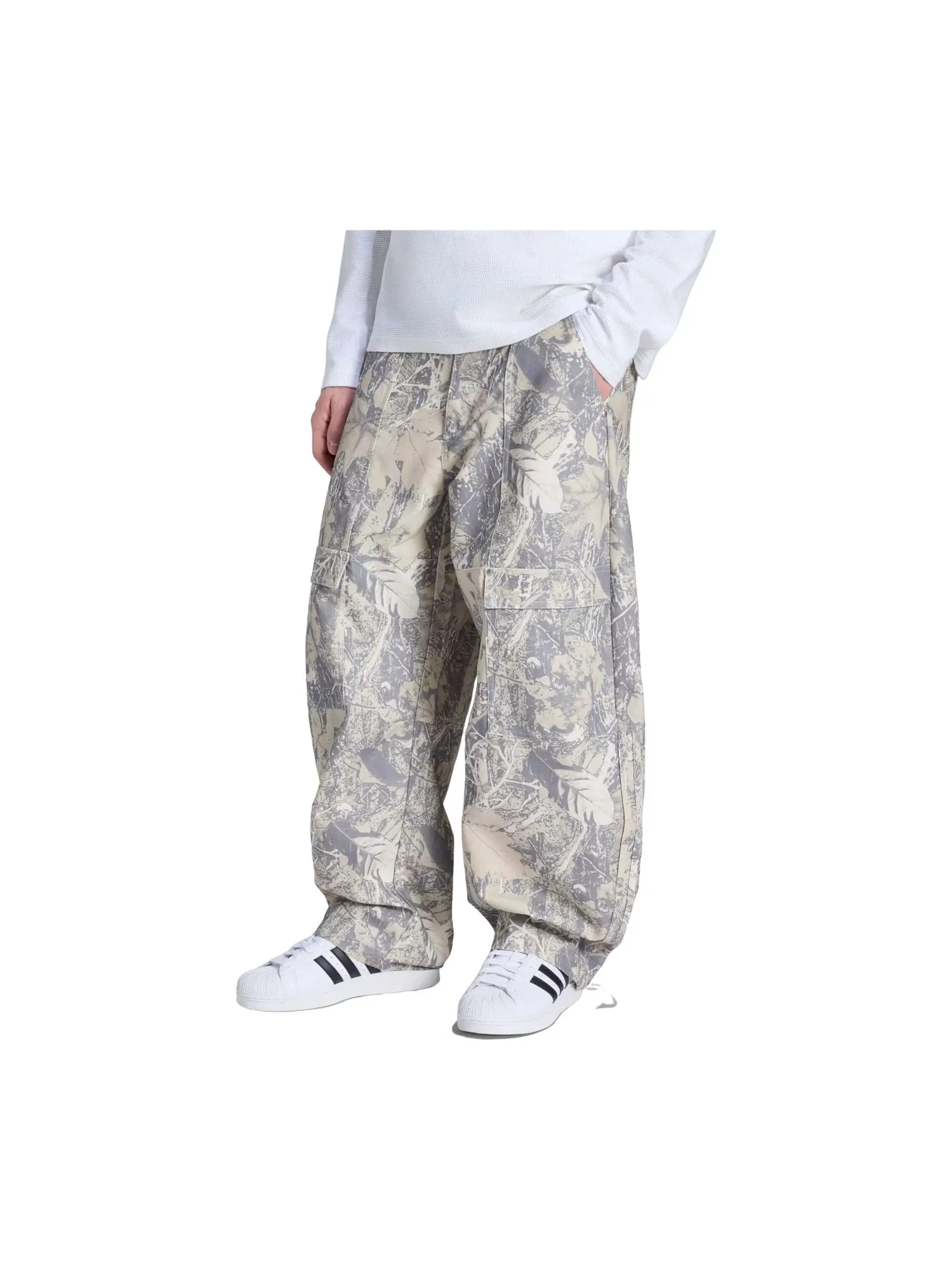 Рабочие брюки-карго Adidas Canvas Cargo Work Pants 'Putty Grey Grey Three Wonder Beige' — изображение 2 из 3