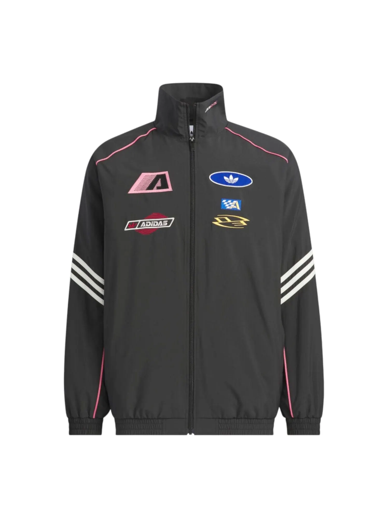 Куртка adidas Moto Sports Oversize Jacket Asia Sizing 'Black Pink' — изображение 1 из 3, черный