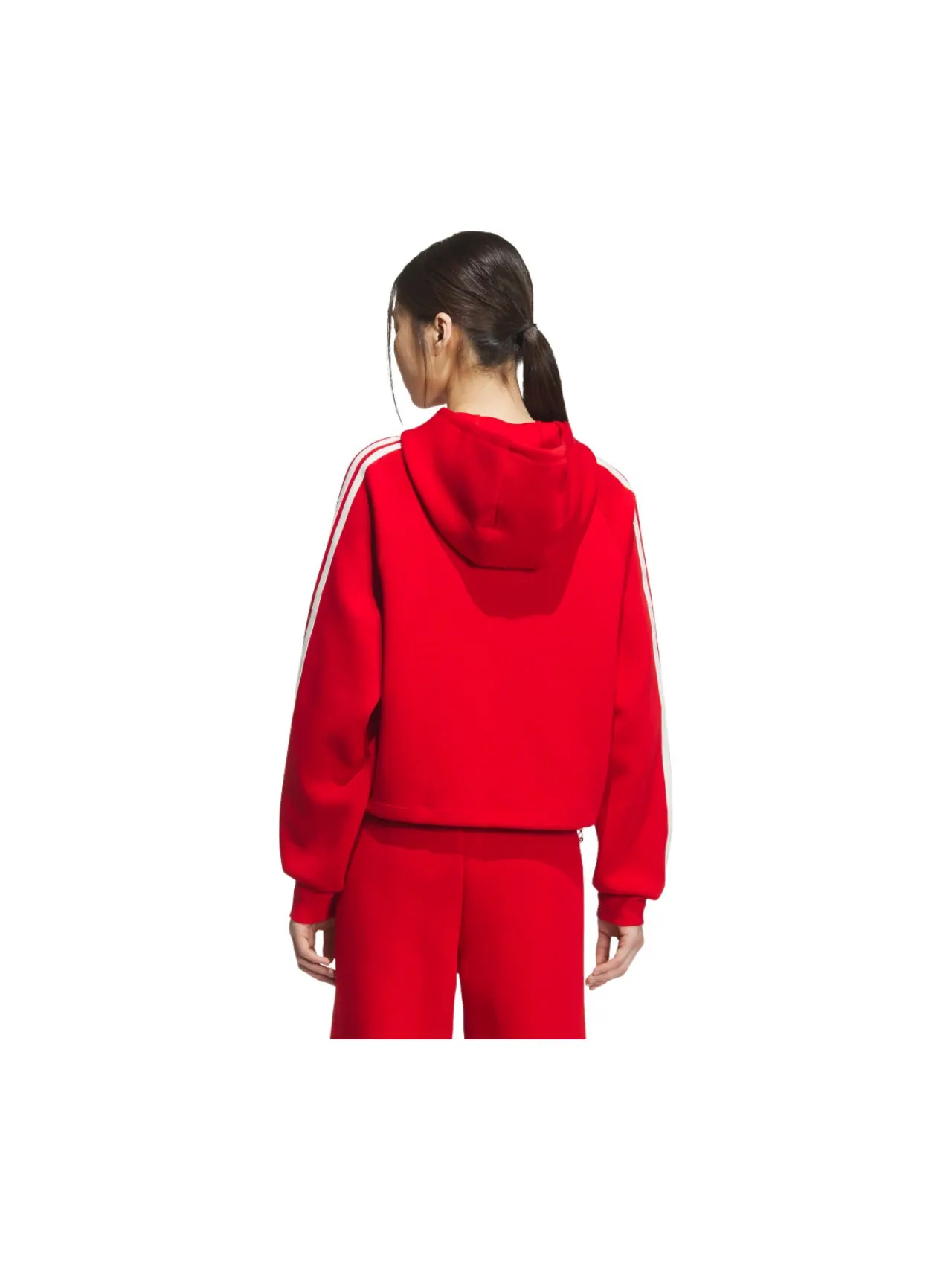 (WMNS) Толстовка с капюшоном adidas, азиатский размер — изображение 3 из 3, красный/белый