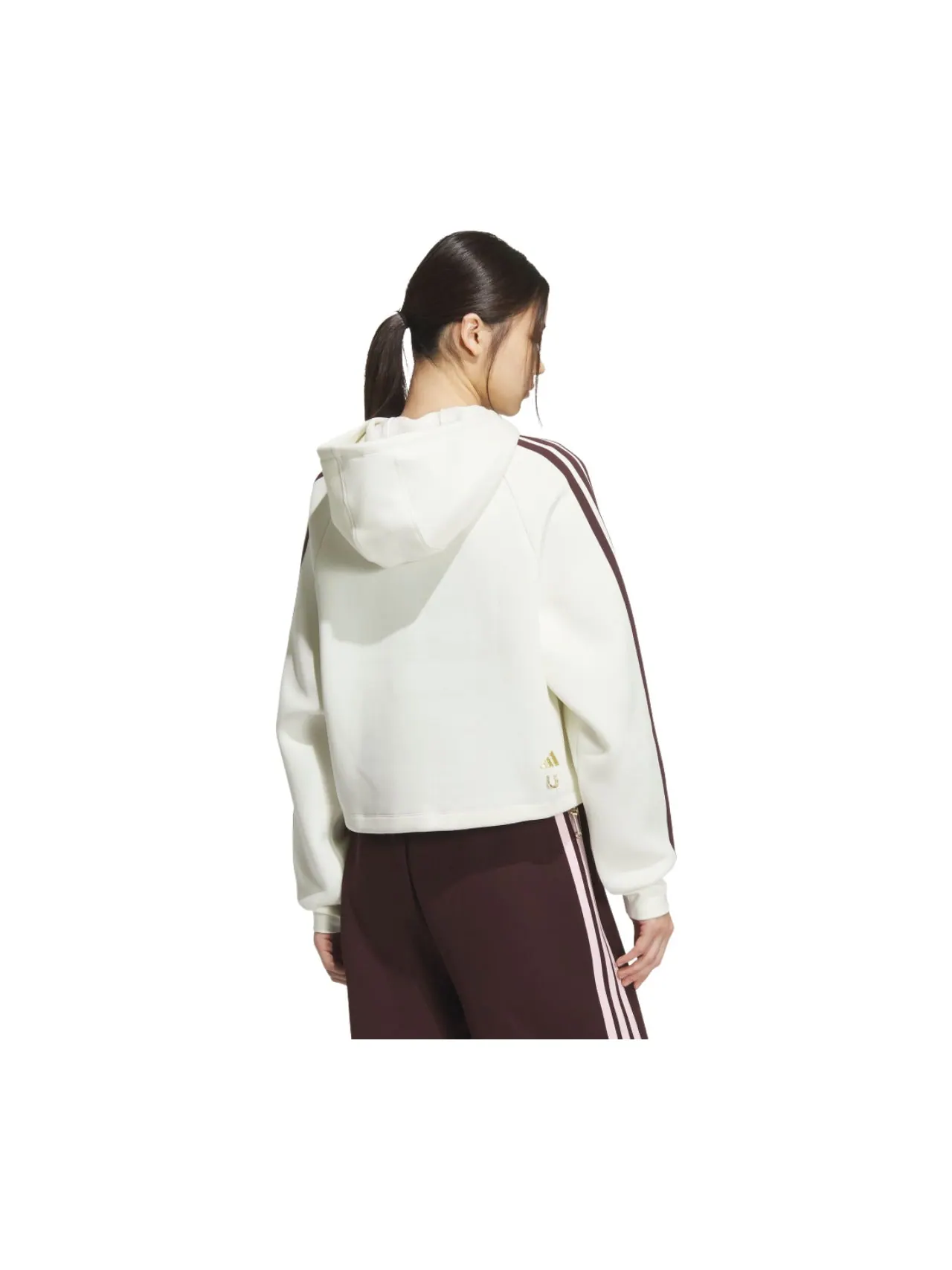 (WMNS) Толстовка с капюшоном adidas, азиатские размеры — изображение 3 из 3, белый/черный
