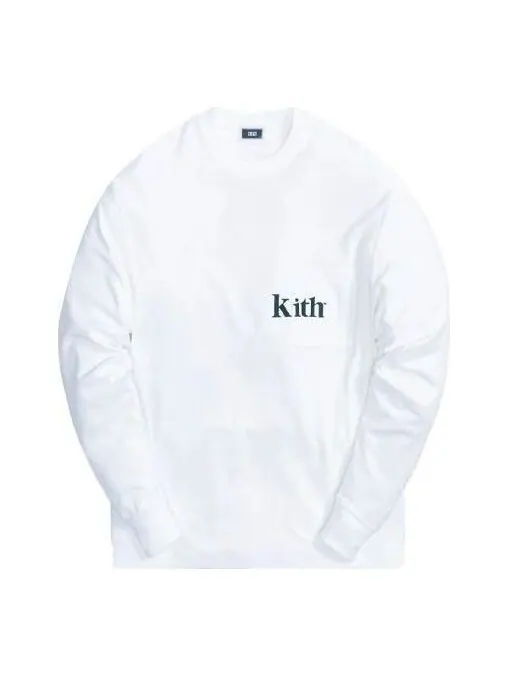 Толстовка long-sleeve quinn tee 'white' Kith — изображение 1 из 2, белый