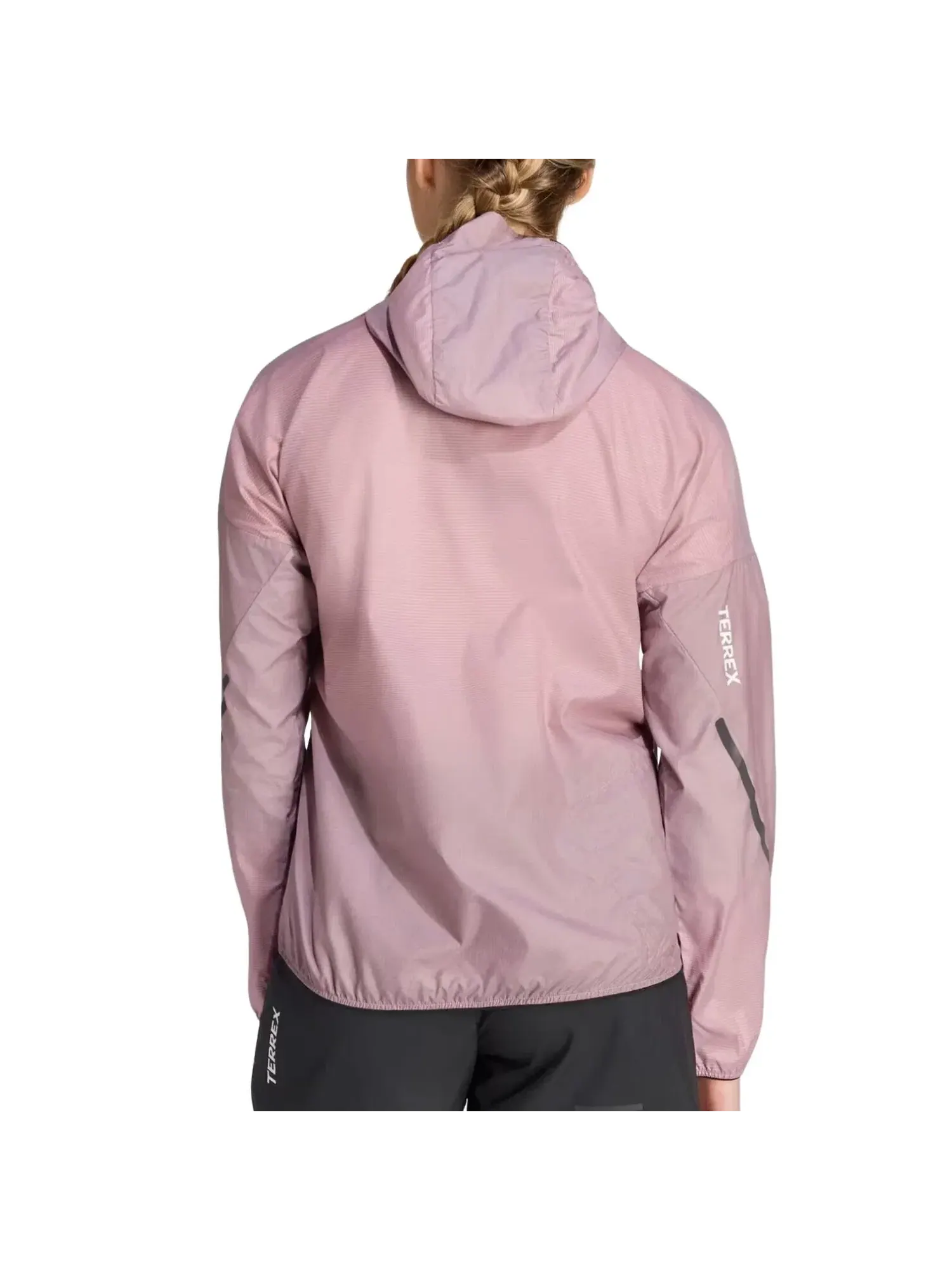 Женская ветрозащитная куртка с капюшоном Adidas Terrex Xperior Clima365 Light Windweave Jacket — изображение 3 из 4, розовый