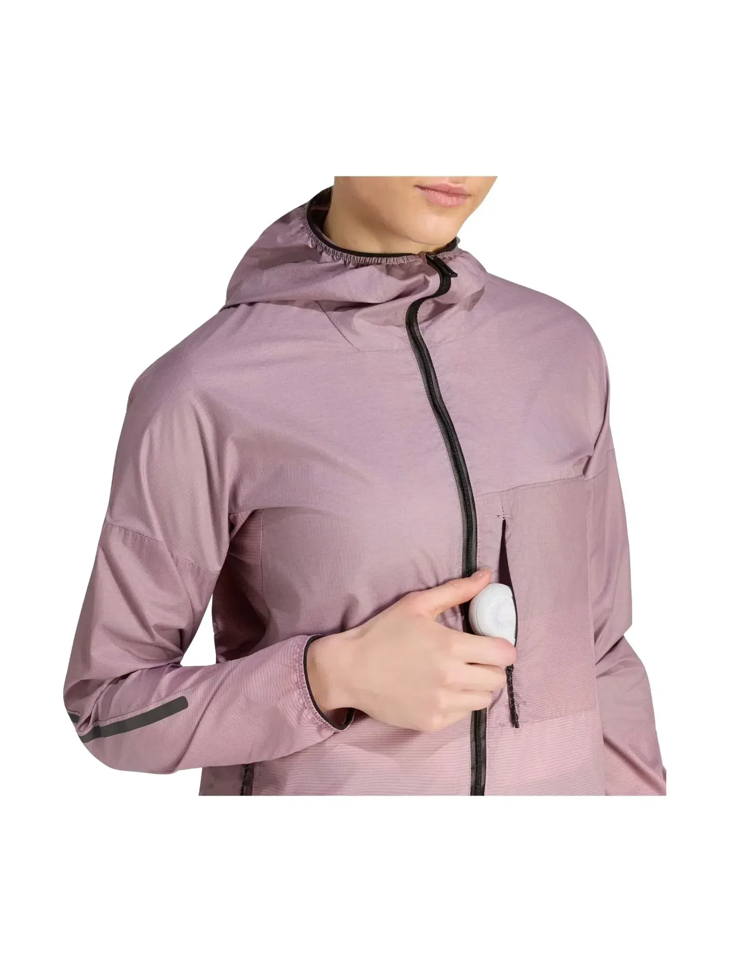 Женская ветрозащитная куртка с капюшоном Adidas Terrex Xperior Clima365 Light Windweave Jacket — изображение 4 из 4, розовый