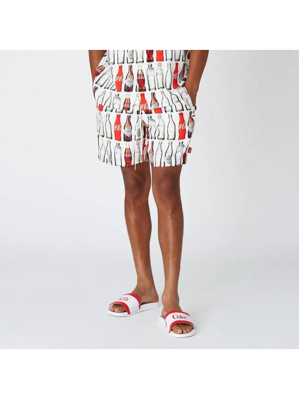 Шорты x coca-cola surf board print hardaway shorts 'white' Kith — изображение 3 из 3, белый