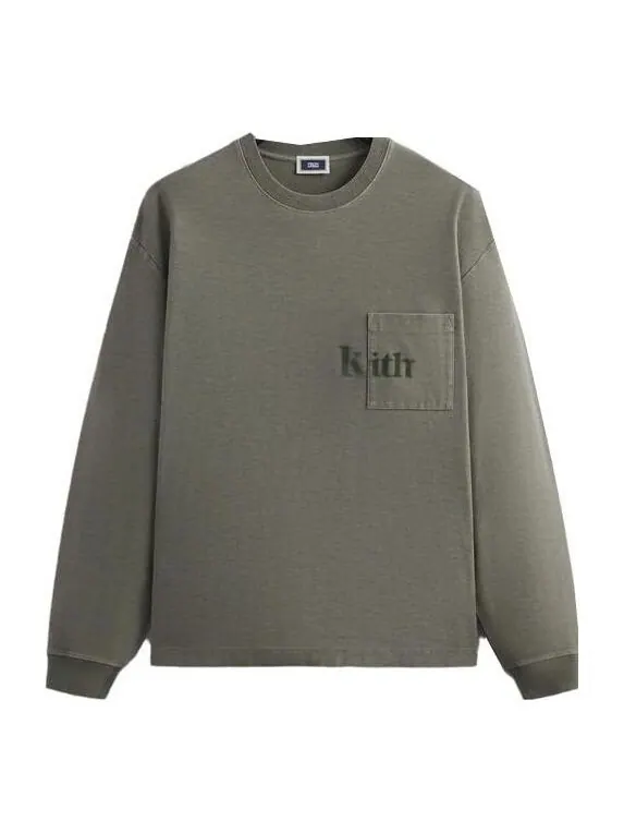Толстовка long-sleeve quinn tee 'haze' Kith — изображение 1 из 2, светлый зеленый